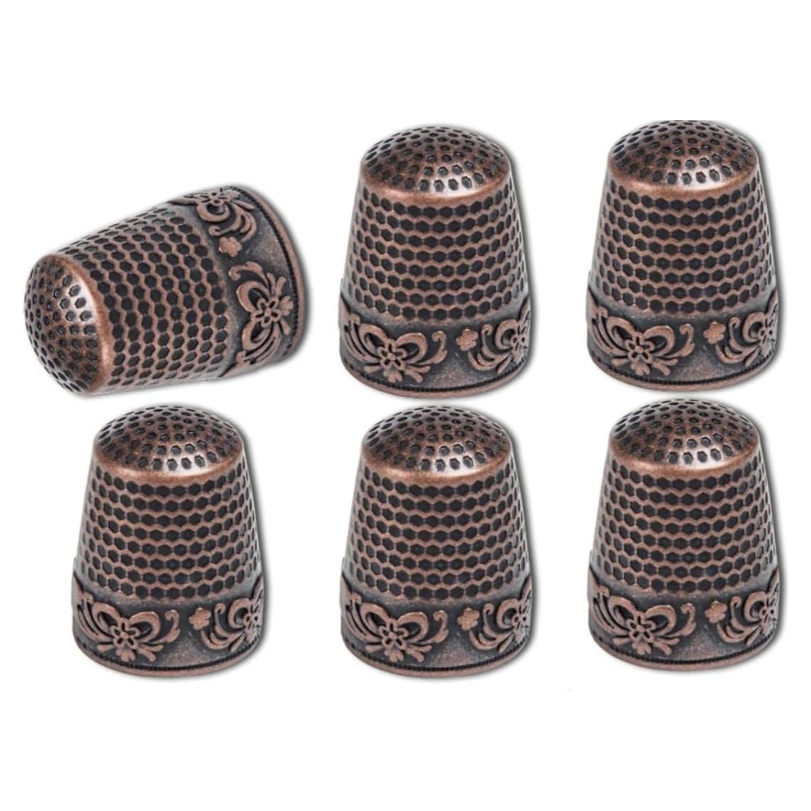 Set de 6 Dedales de Metal de Latón Qintreesify para Costura