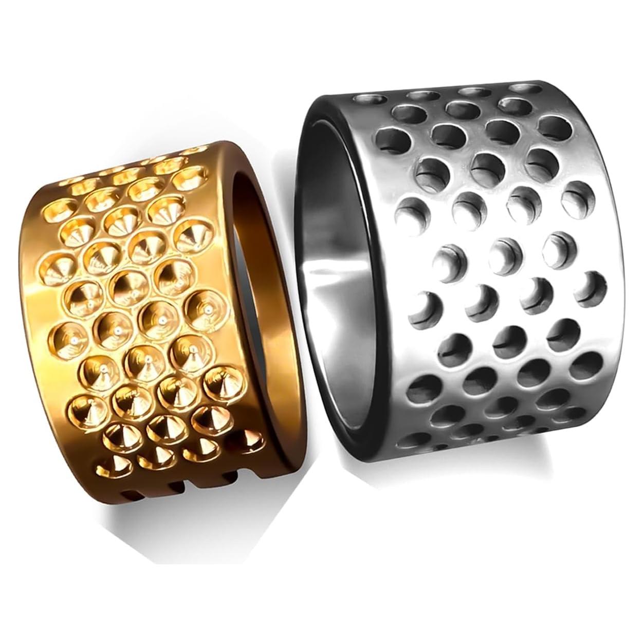 Juego de Dedales de Acero Inoxidable y Latón HiSew - 2 Tamaños