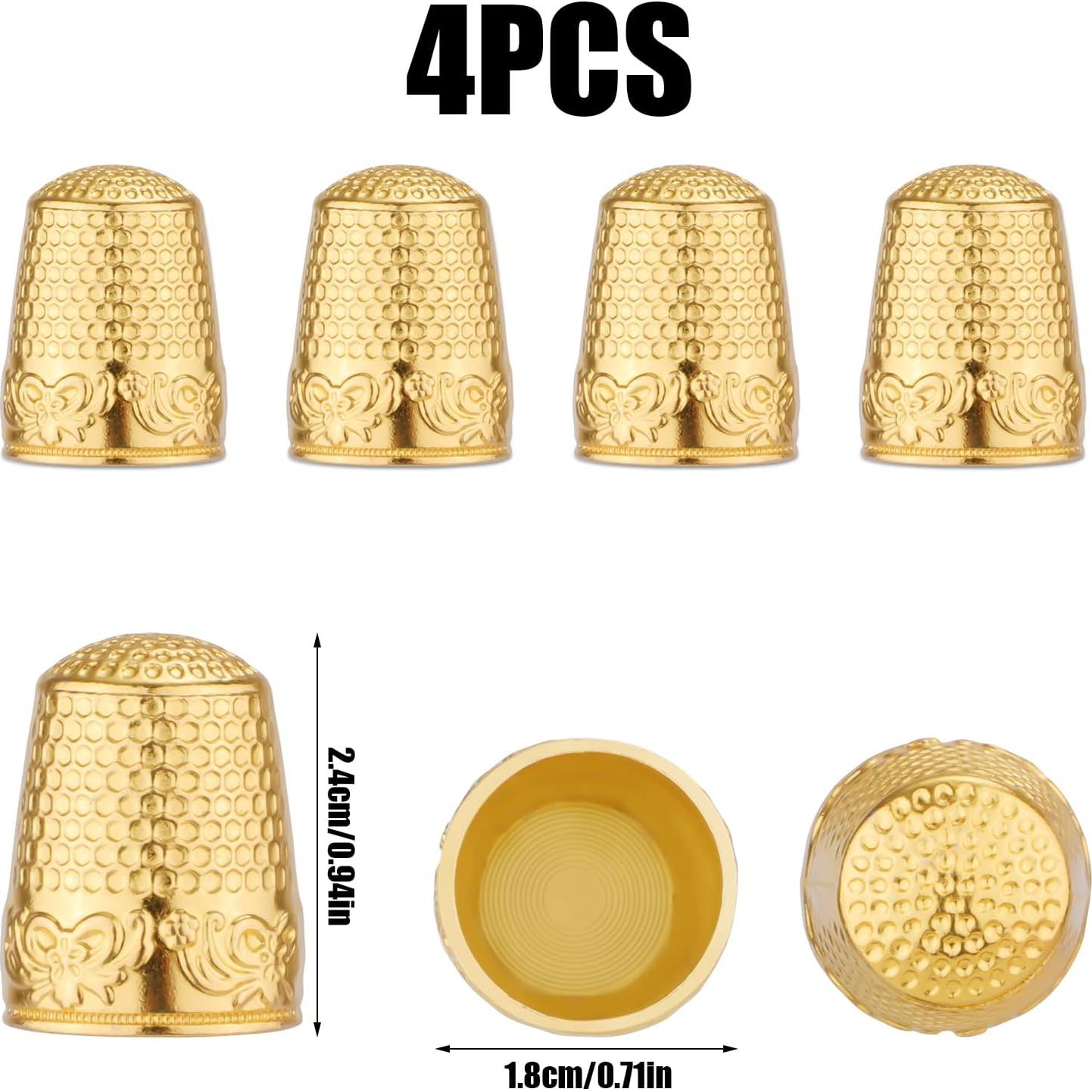 4 Dedales de Metal de Cobre para Coser y Bordar - Gosknor