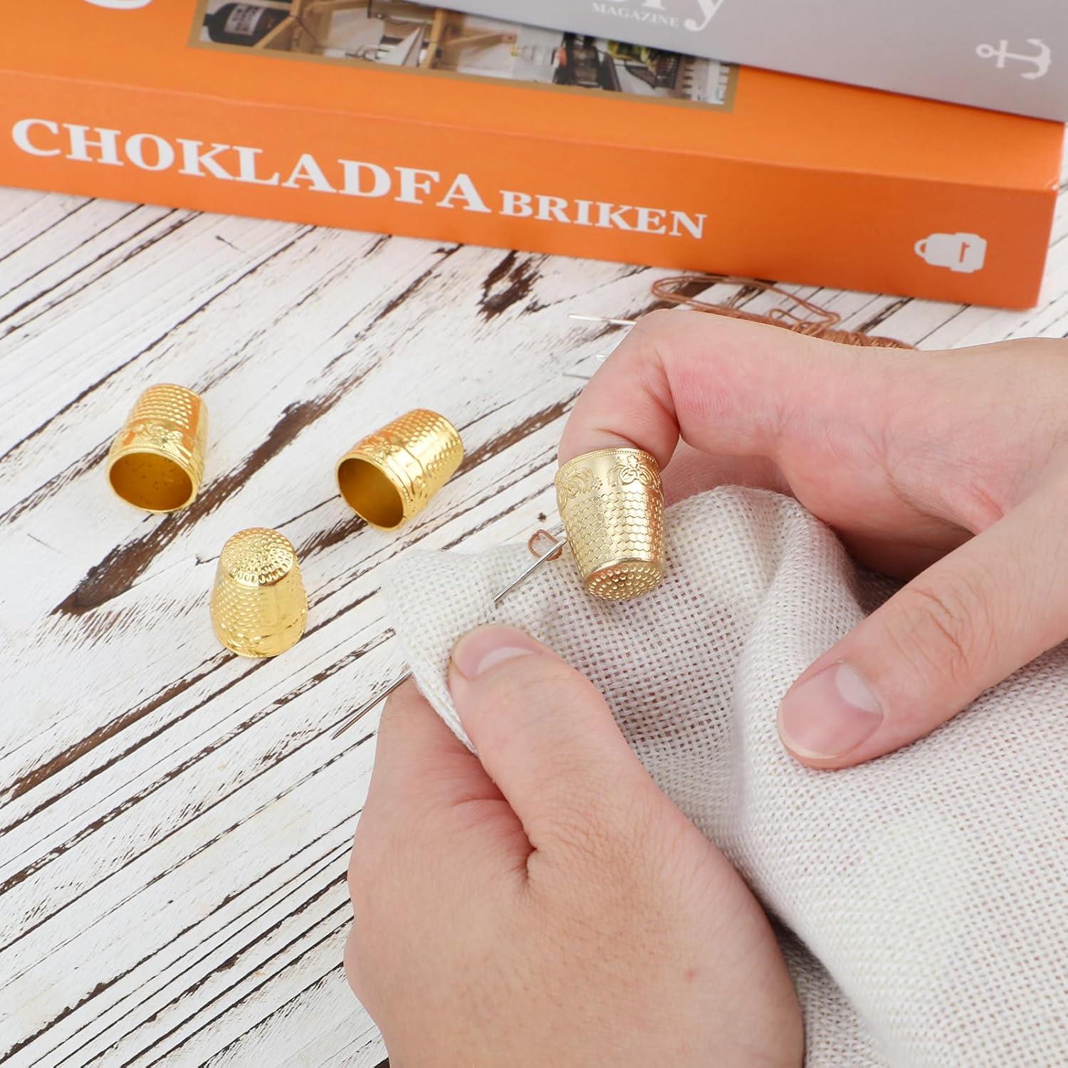 4 Dedales de Metal de Cobre para Coser y Bordar - Gosknor