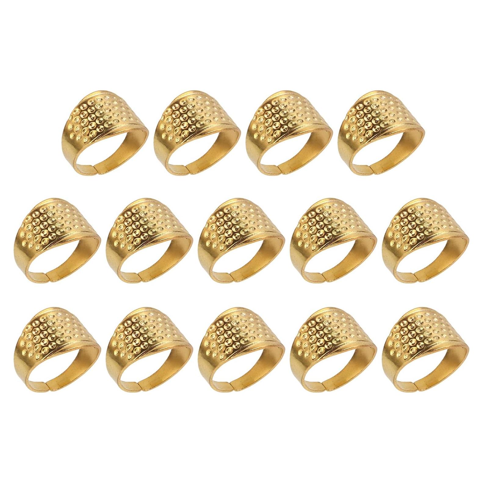 Dedales de Costura Ajustables HEEPDD - 14 Piezas de Cobre