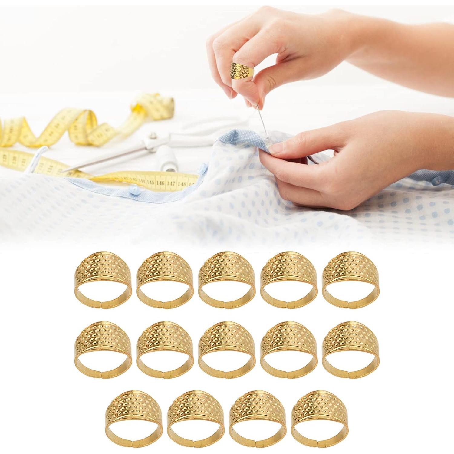 Dedales de Costura Ajustables HEEPDD - 14 Piezas de Cobre