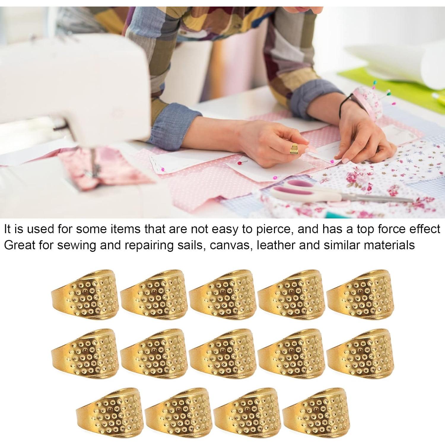 Dedales de Costura Ajustables HEEPDD - 14 Piezas de Cobre