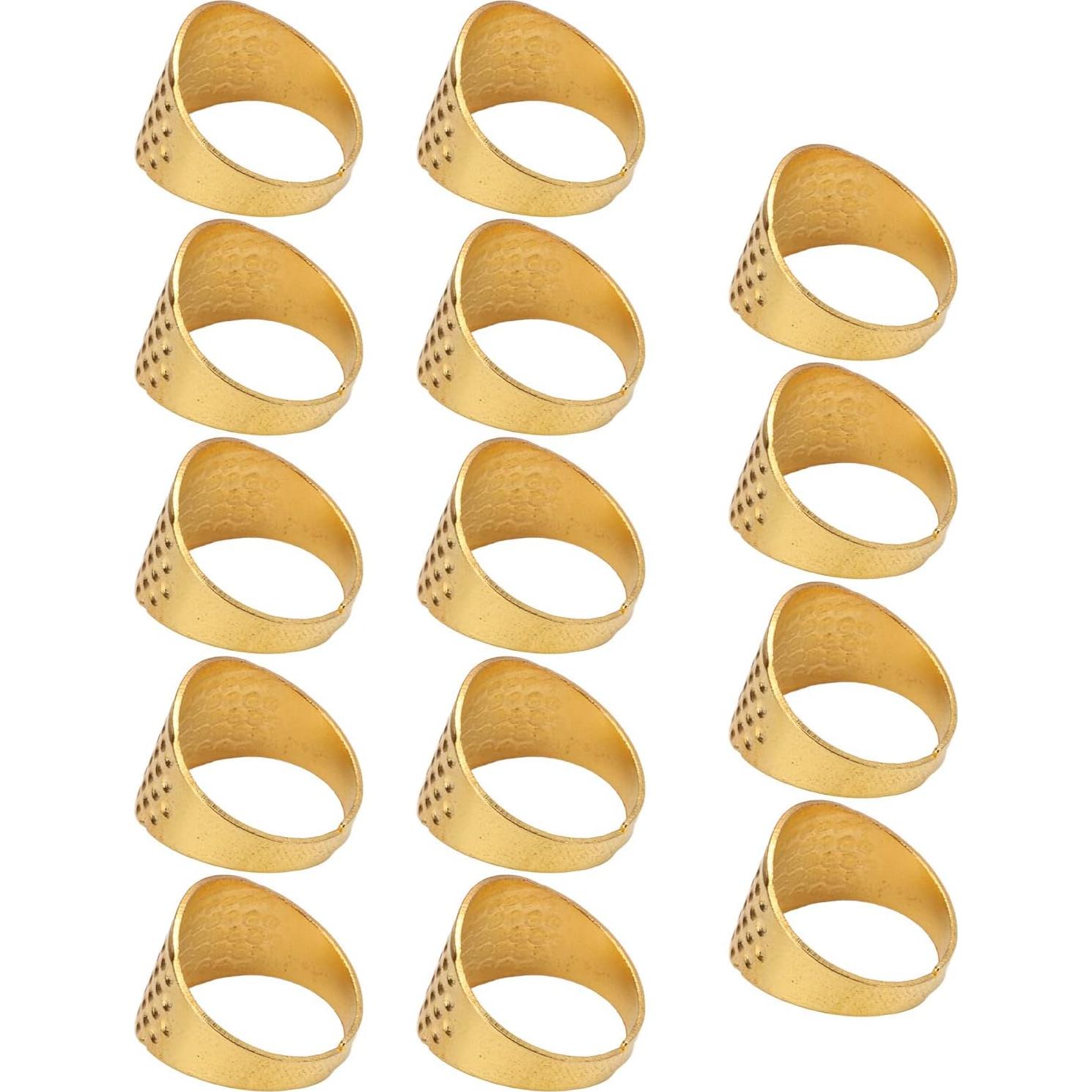 Dedales de Costura Ajustables HEEPDD - 14 Piezas de Cobre