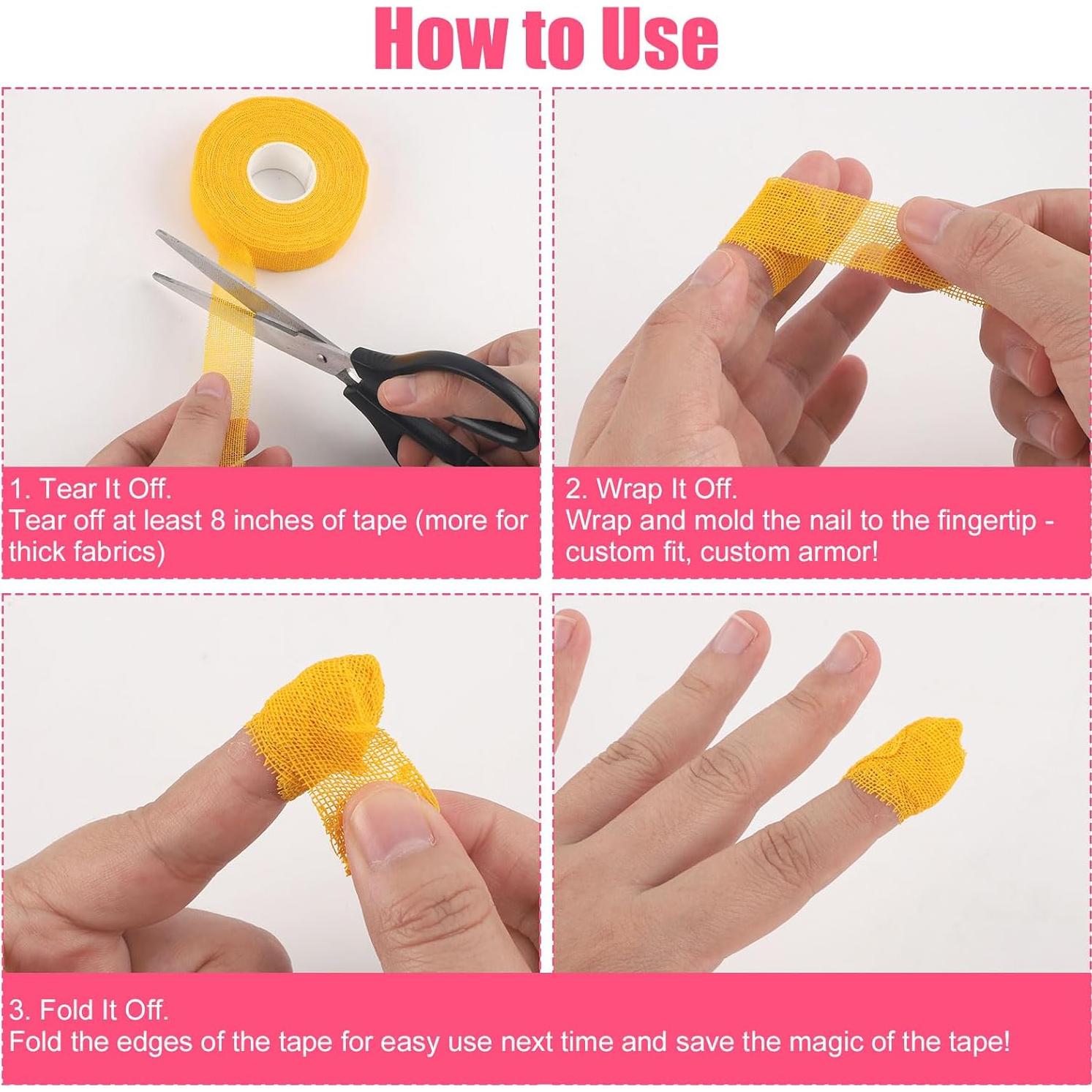 3 Rollos de Cinta Protectora para Dedos BOXOB - Algodón Autoadhesiva