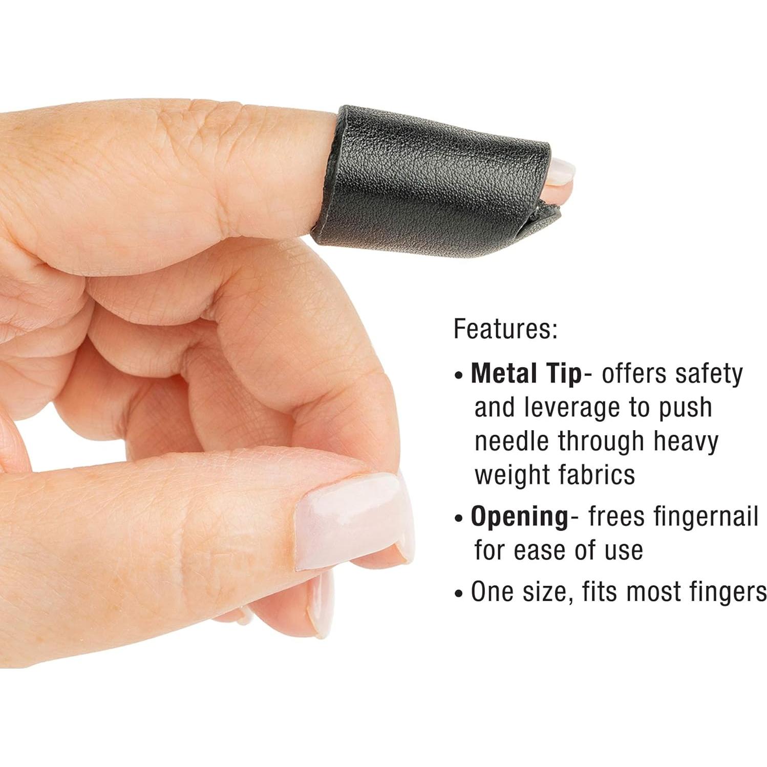 Dedal de Cuero ProSeries SINGER 54389, Negro, Individual