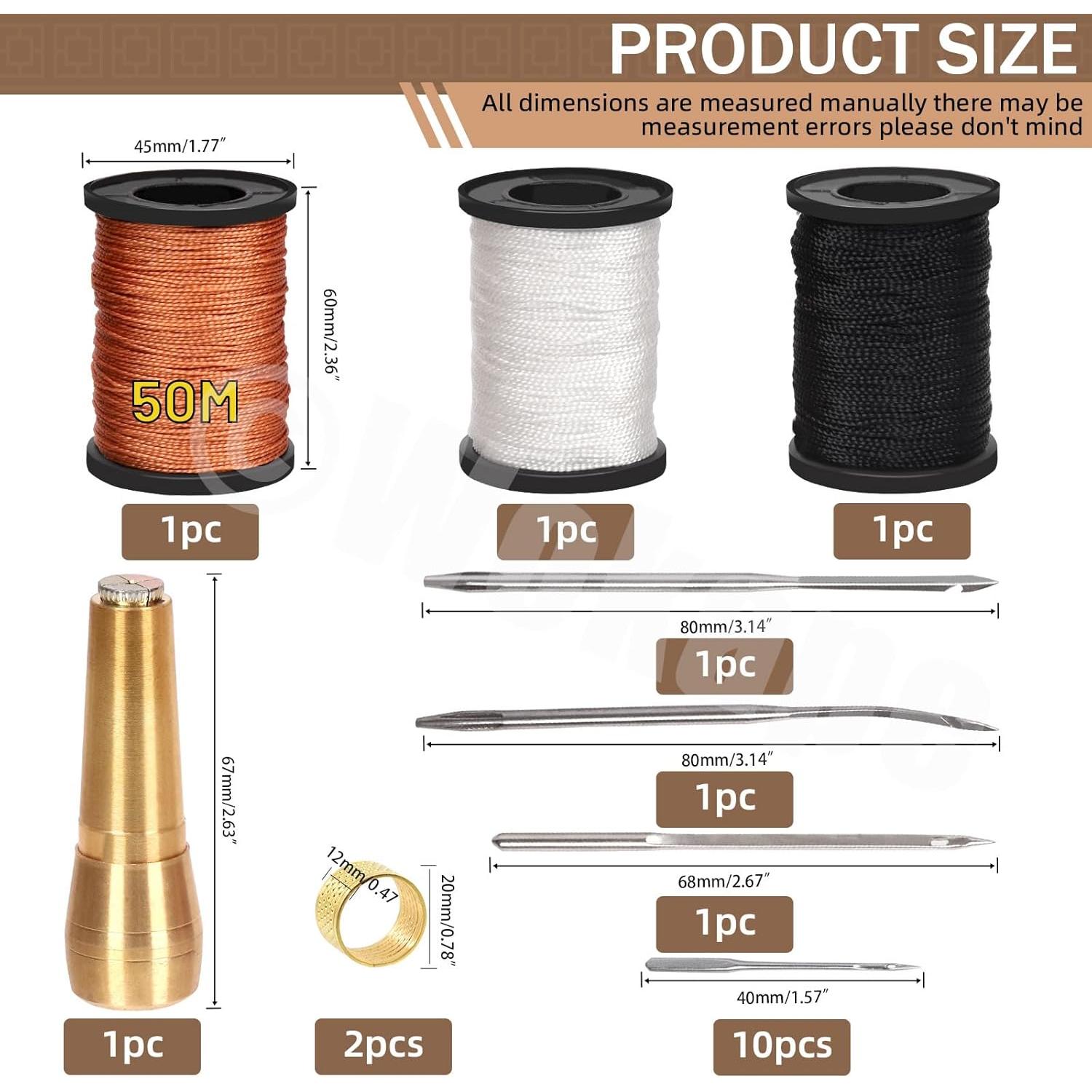 Kit de Costura Wokape 19 Piezas Agujas y Hilo Nylon 50m