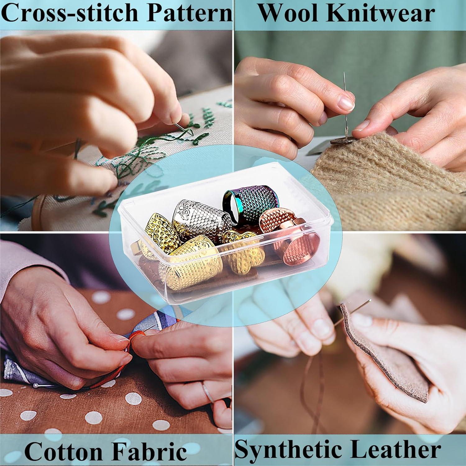 Kit de Dedales de Costura SECBOO 8 Piezas - Antipinchazos