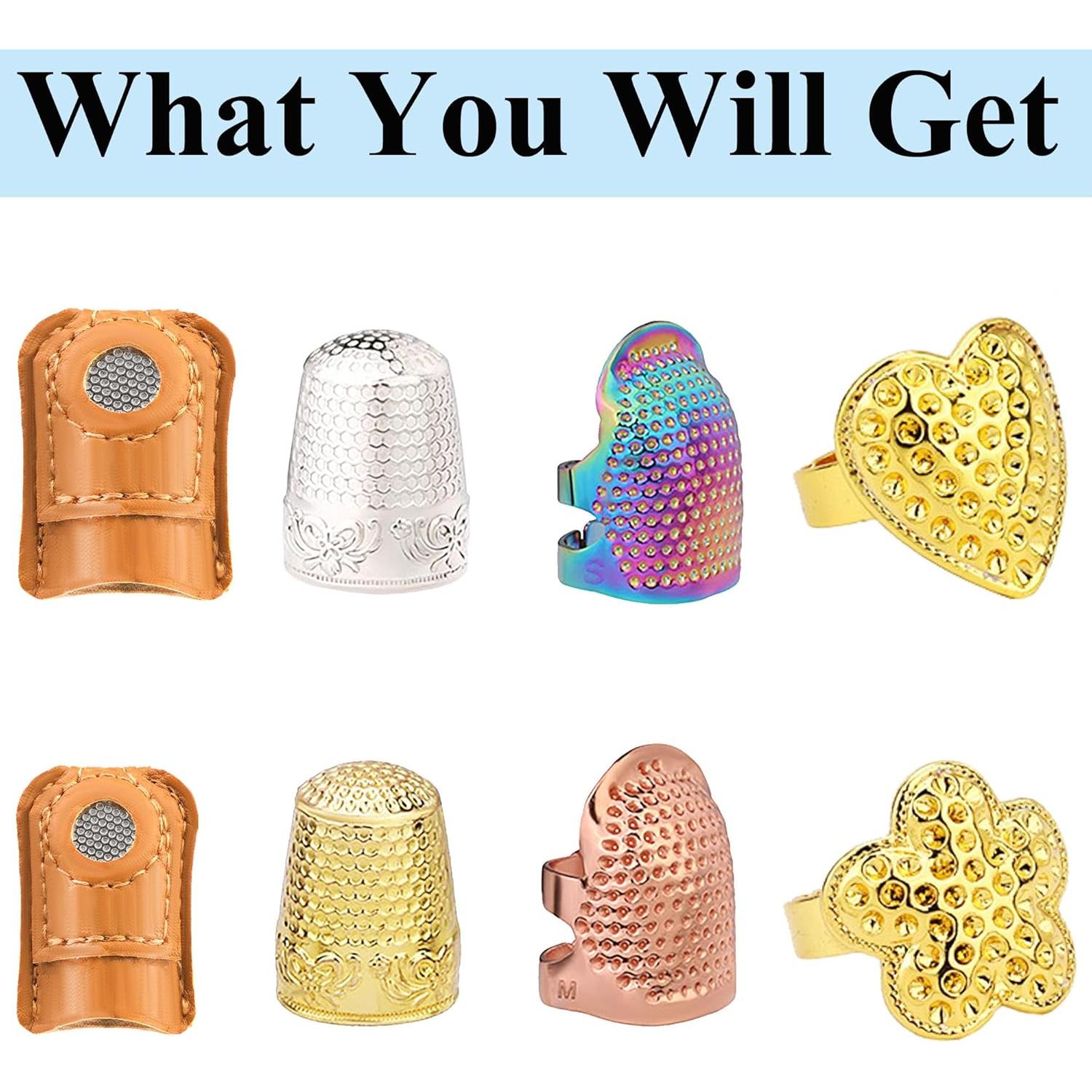 Kit de Dedales de Costura SECBOO 8 Piezas - Antipinchazos