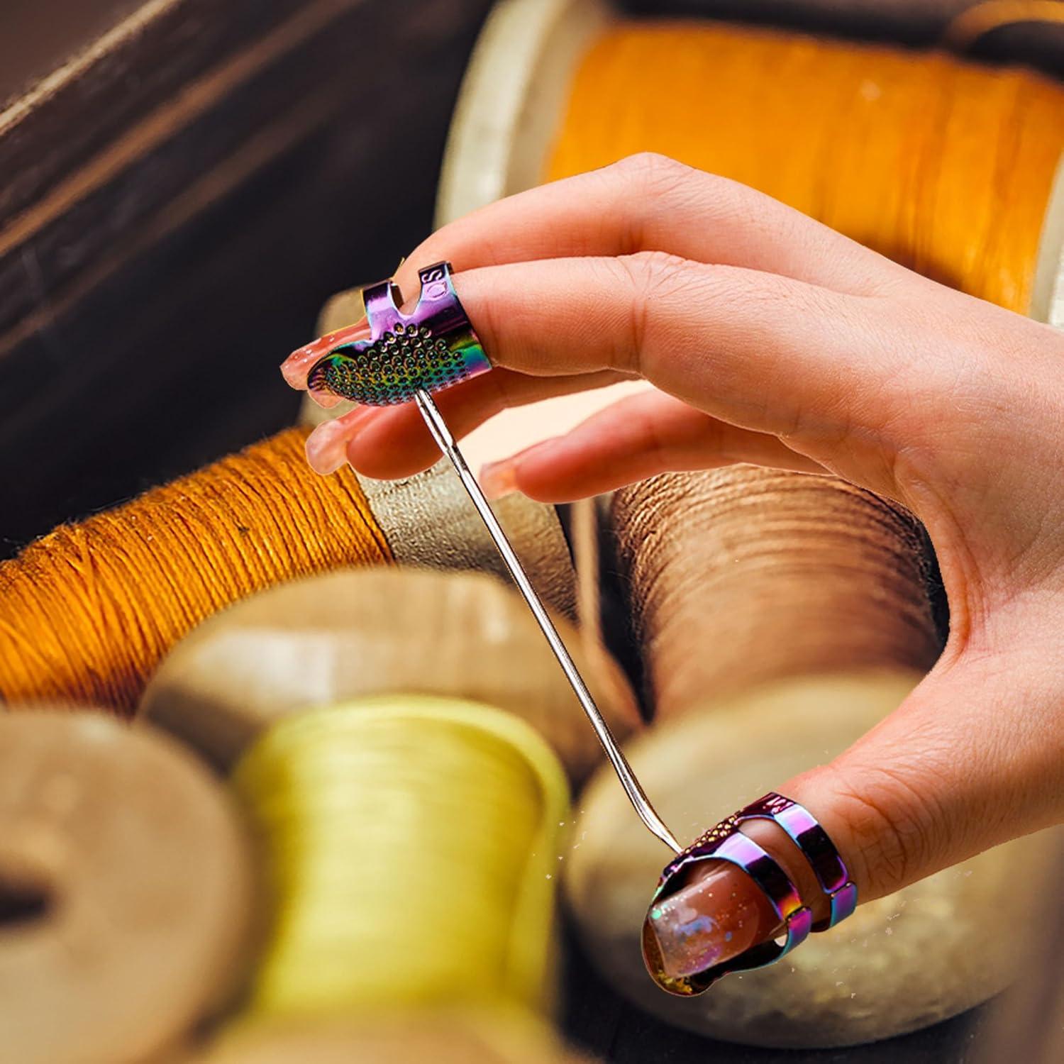 Kit de Dedales de Costura SECBOO 8 Piezas - Antipinchazos