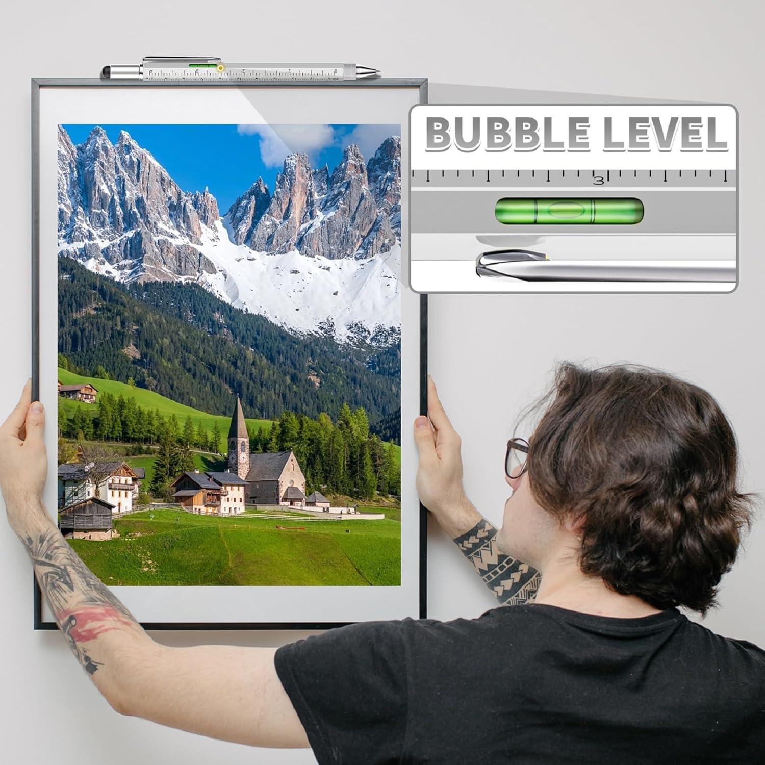 Bolígrafo Multiherramienta 6 en 1 NADRQQE Plata