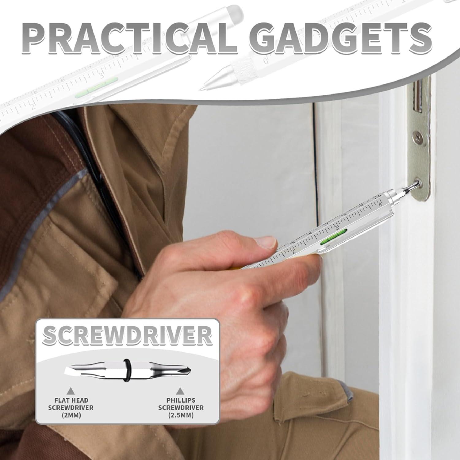 Bolígrafo Multiherramienta 6 en 1 NADRQQE Plata