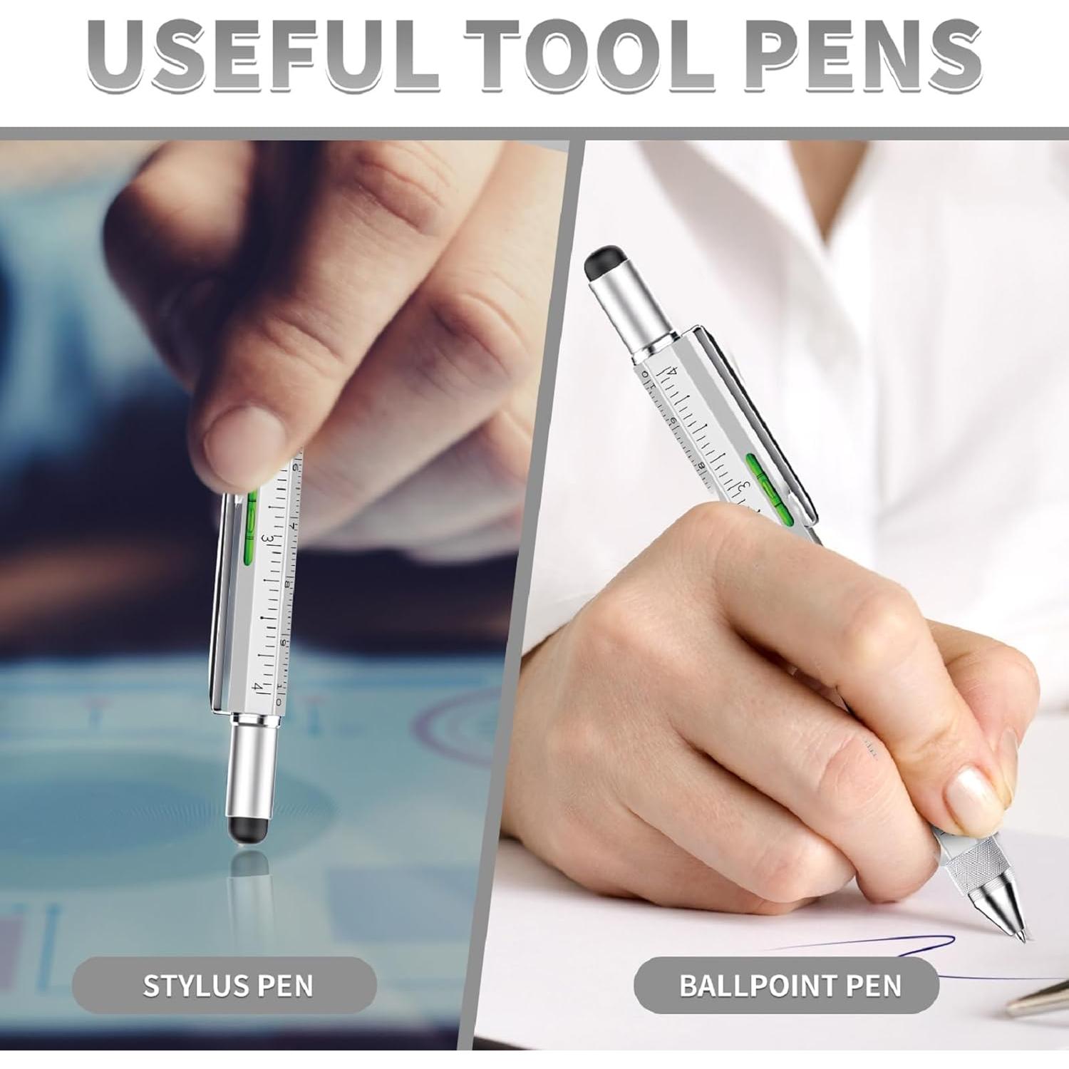 Bolígrafo Multiherramienta 6 en 1 NADRQQE Plata