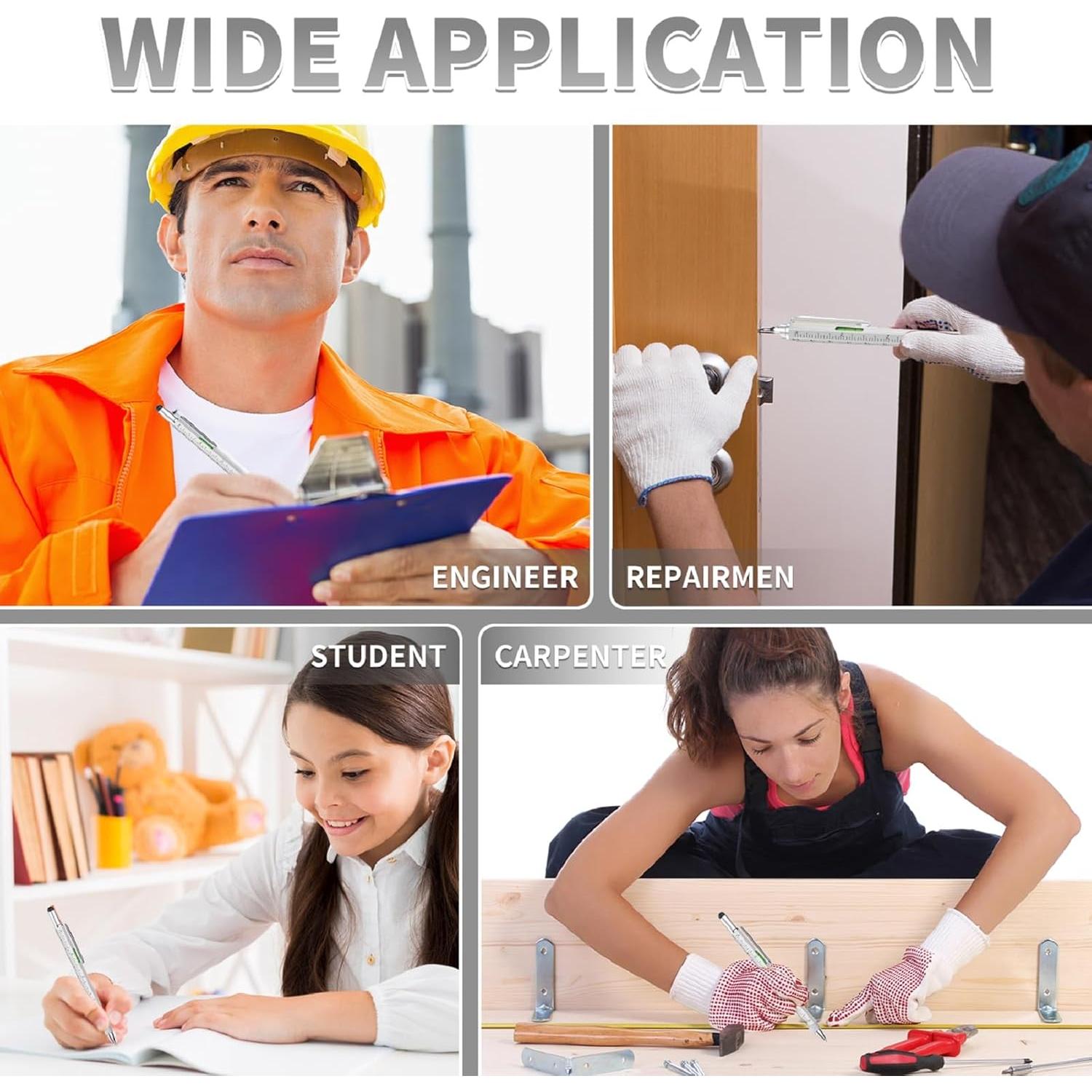 Bolígrafo Multiherramienta 6 en 1 NADRQQE Plata