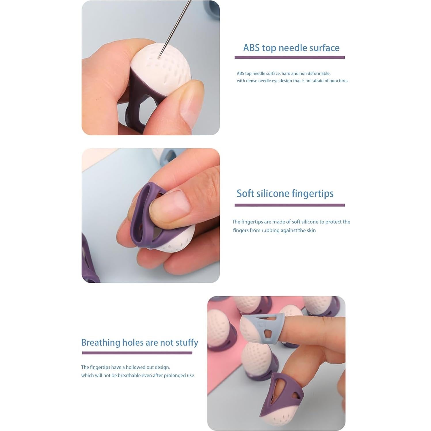 Dedal Ergonómico 2 Piezas Jiujiutu - Tamaños Grandes y Pequeños