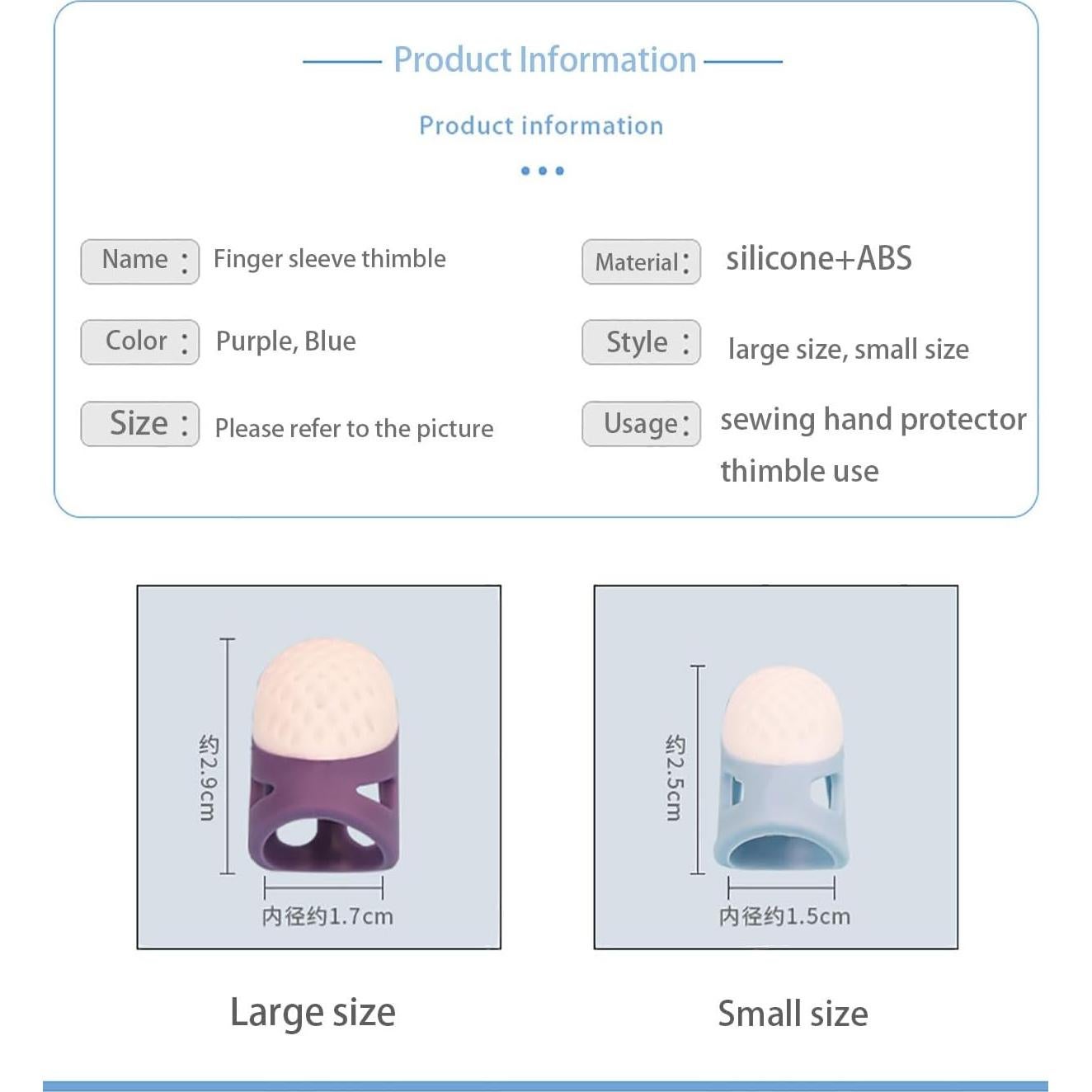 Dedal Ergonómico 2 Piezas Jiujiutu - Tamaños Grandes y Pequeños