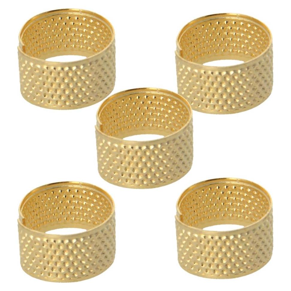 Dedales de Costura Utoolmart 5 Piezas de Cobre Ajustables