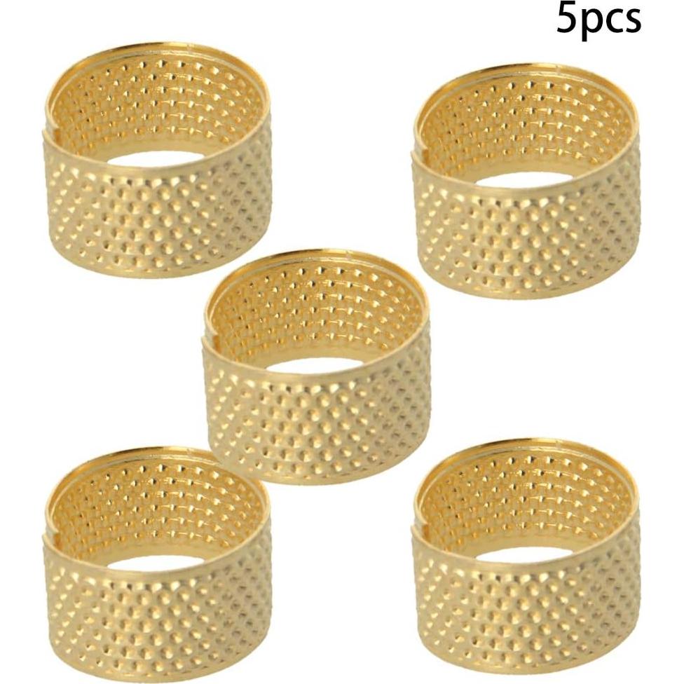 Dedales de Costura Utoolmart 5 Piezas de Cobre Ajustables