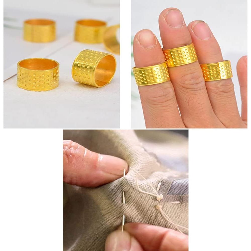 Dedales de Costura Utoolmart 5 Piezas de Cobre Ajustables