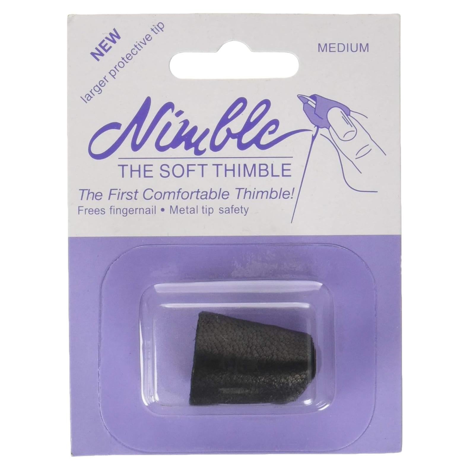 Dedal de Cuero NT-M Nimble con Punta de Metal Mediano