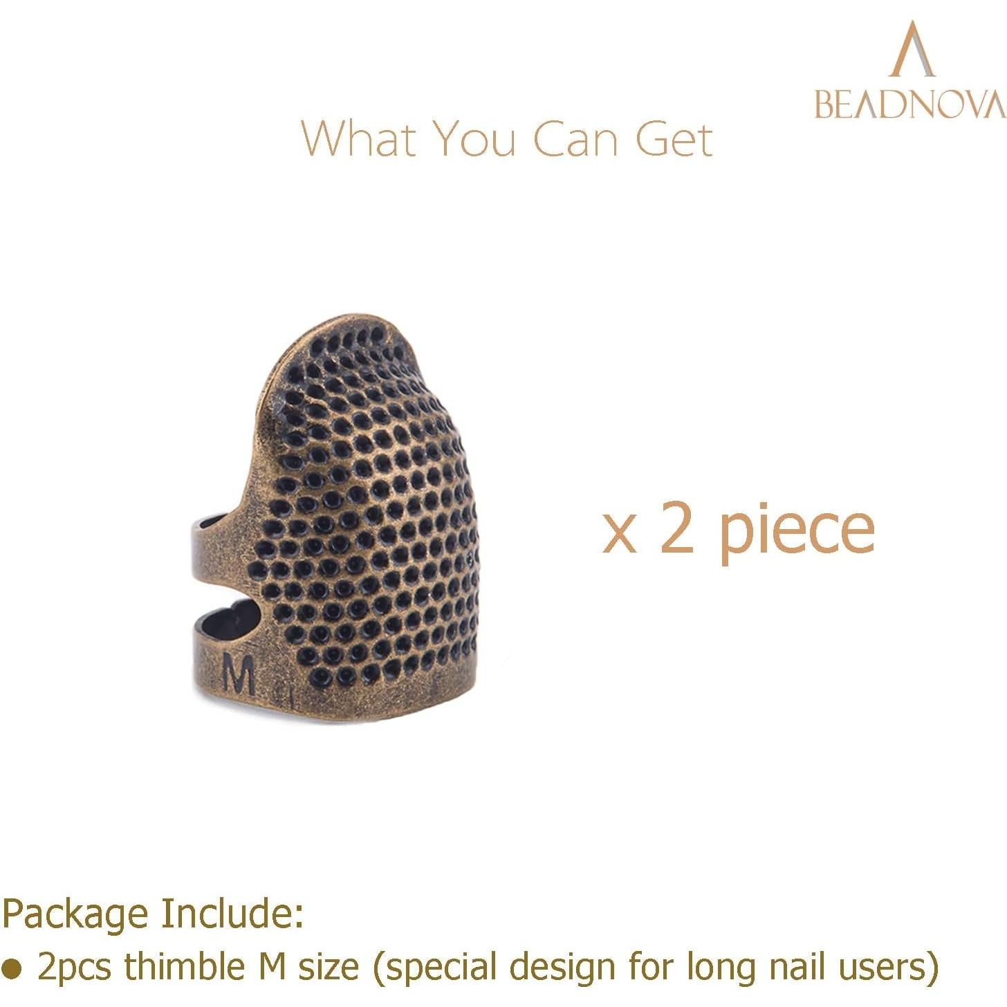 Dedales BEADNOVA de Metal Ajustables para Costura a Mano - 2 Pcs