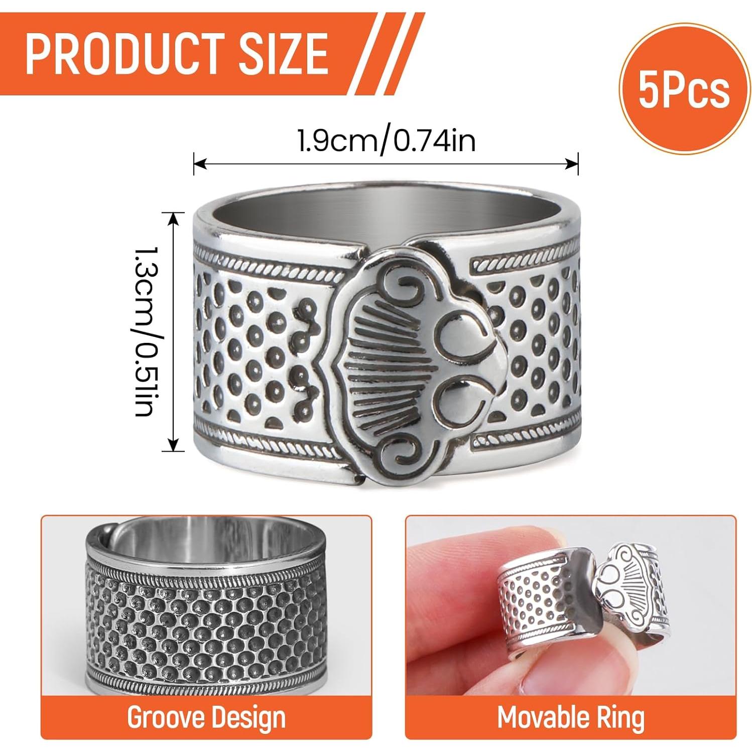 5 Dedales de Metal Colaxi para Costura a Mano - Protección Dedo