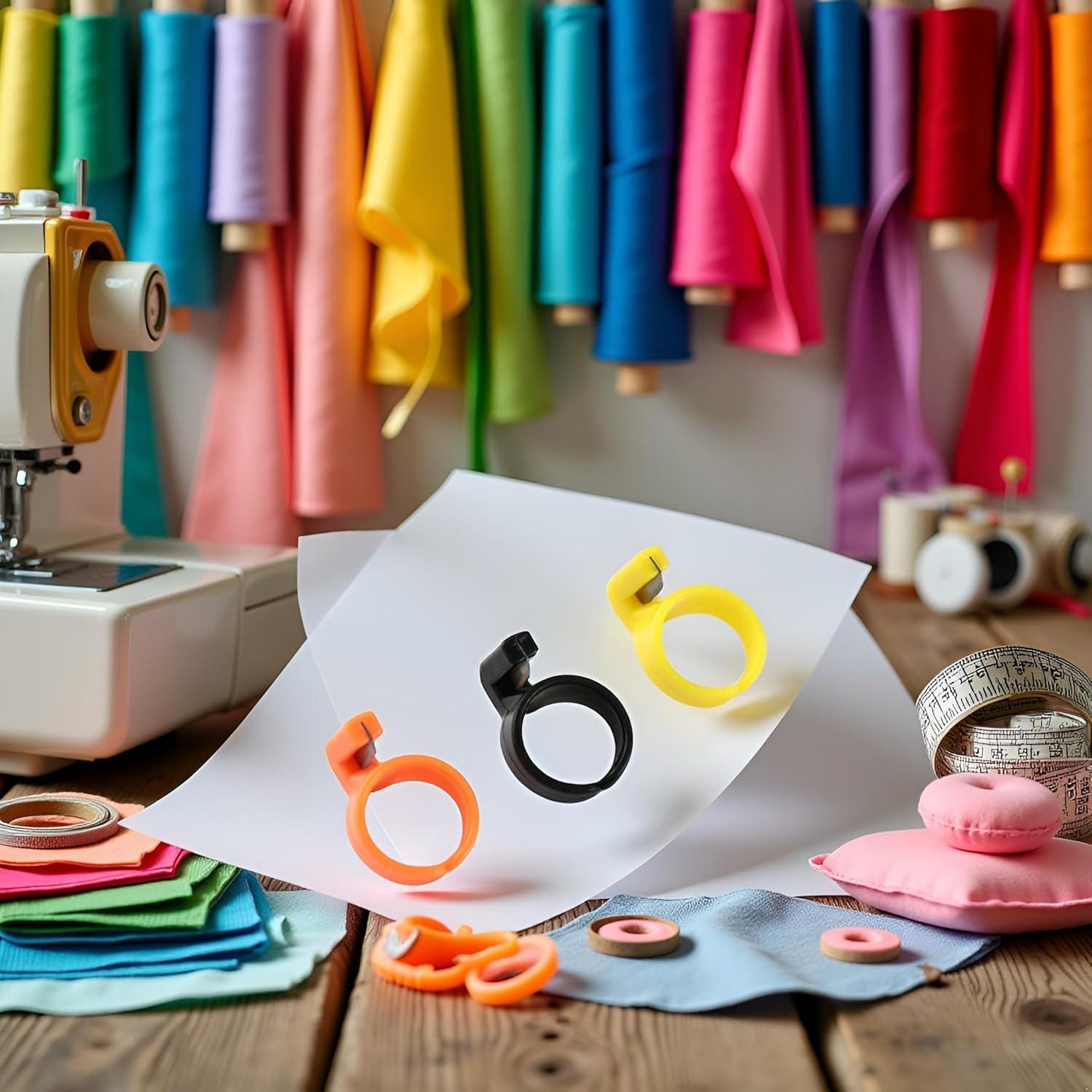 Juego de 3 Anillos de Dedal de Plástico Seadiquiet Multicolor