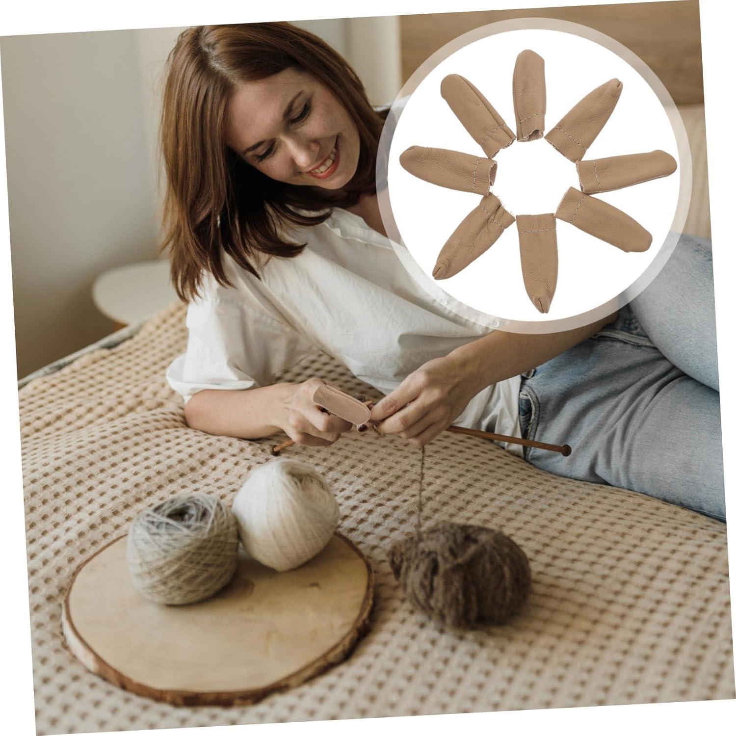 20 Dedales de Cuero SEWACC para Coser a Mano - Protectores de Dedos