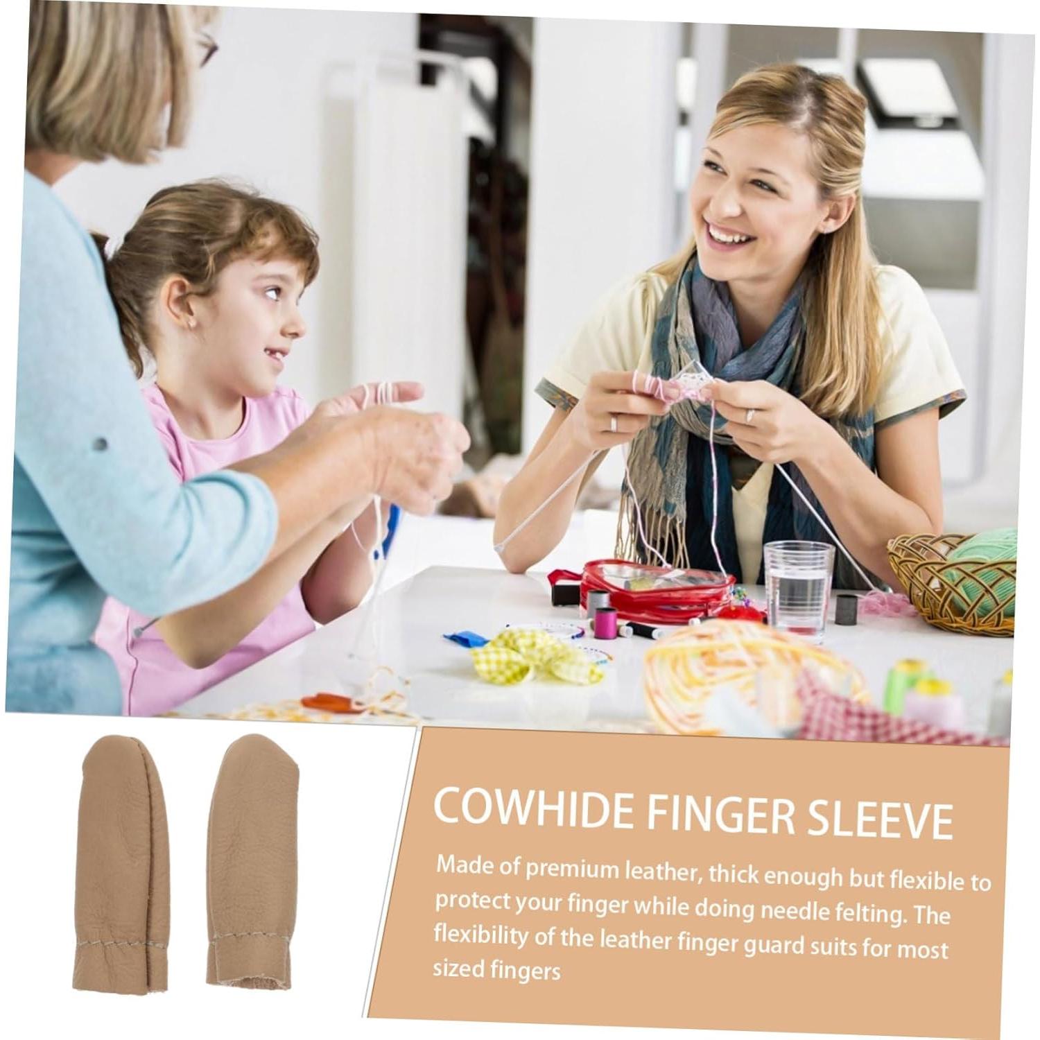 20 Dedales de Cuero SEWACC para Coser a Mano - Protectores de Dedos