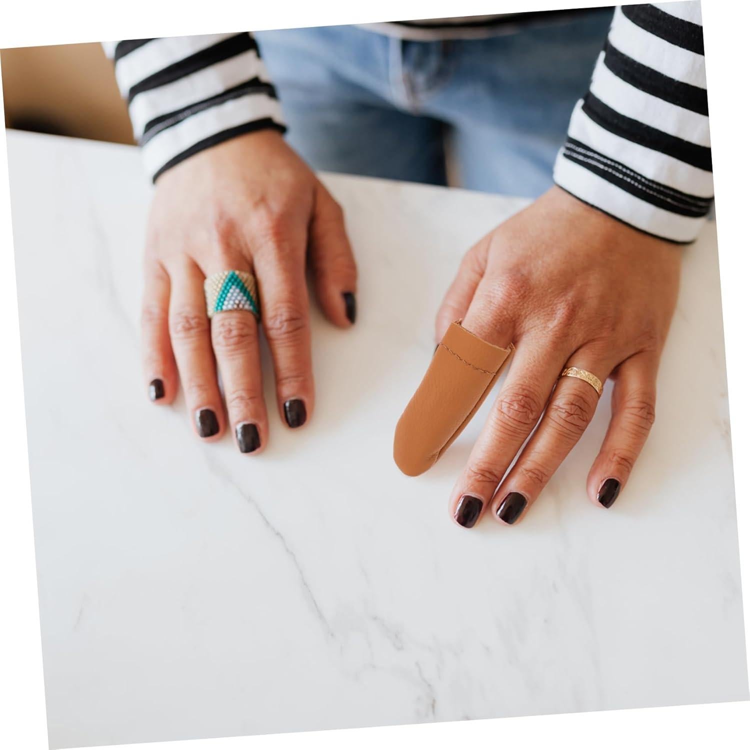 Dedales de Cuero SEWOART para Acolchado a Mano - 2 Piezas