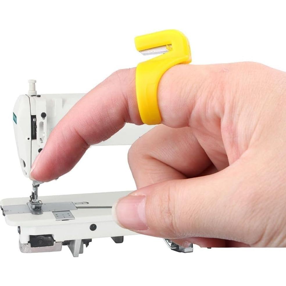 3PCS Plastic Thimble Set, Sewing Ring, Thread Cutter, Finger Blade, Needle Craft Yarn Cutting Tool, DIY Household Sewing Machine Accessories