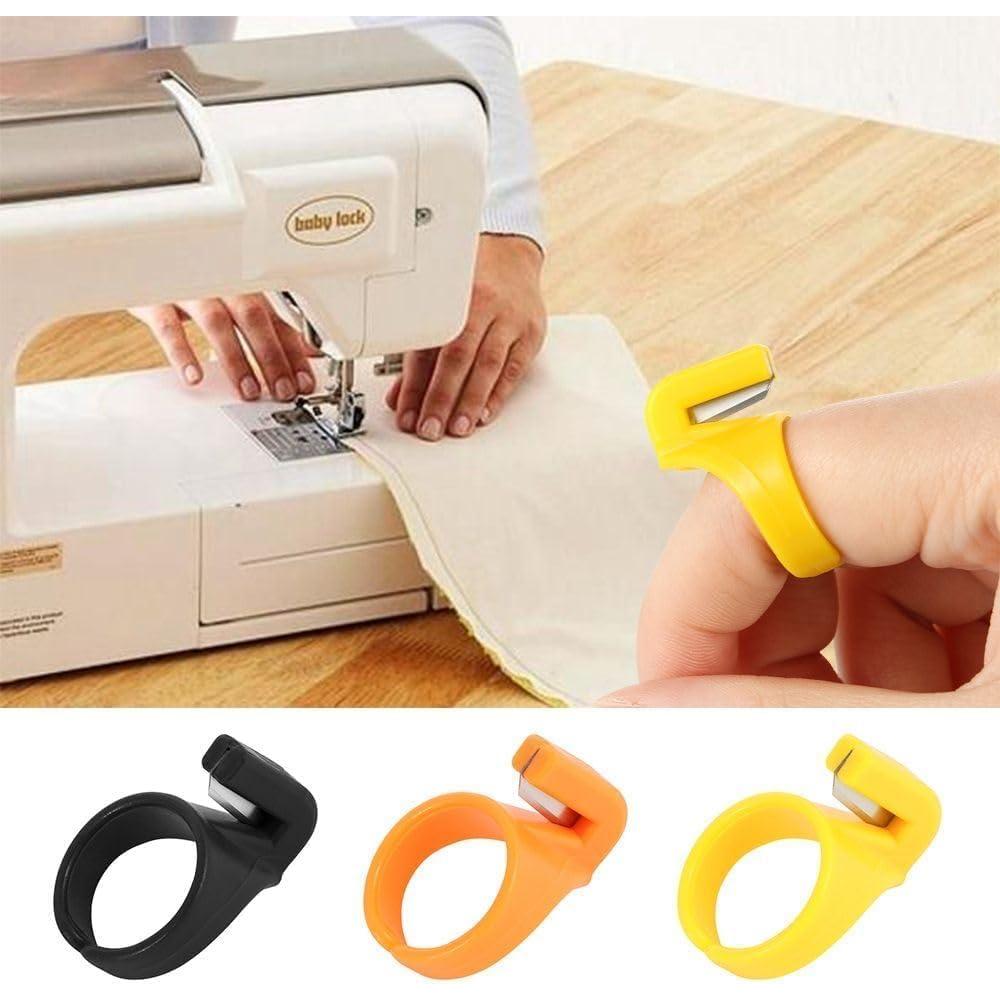 3PCS Plastic Thimble Set, Sewing Ring, Thread Cutter, Finger Blade, Needle Craft Yarn Cutting Tool, DIY Household Sewing Machine Accessories