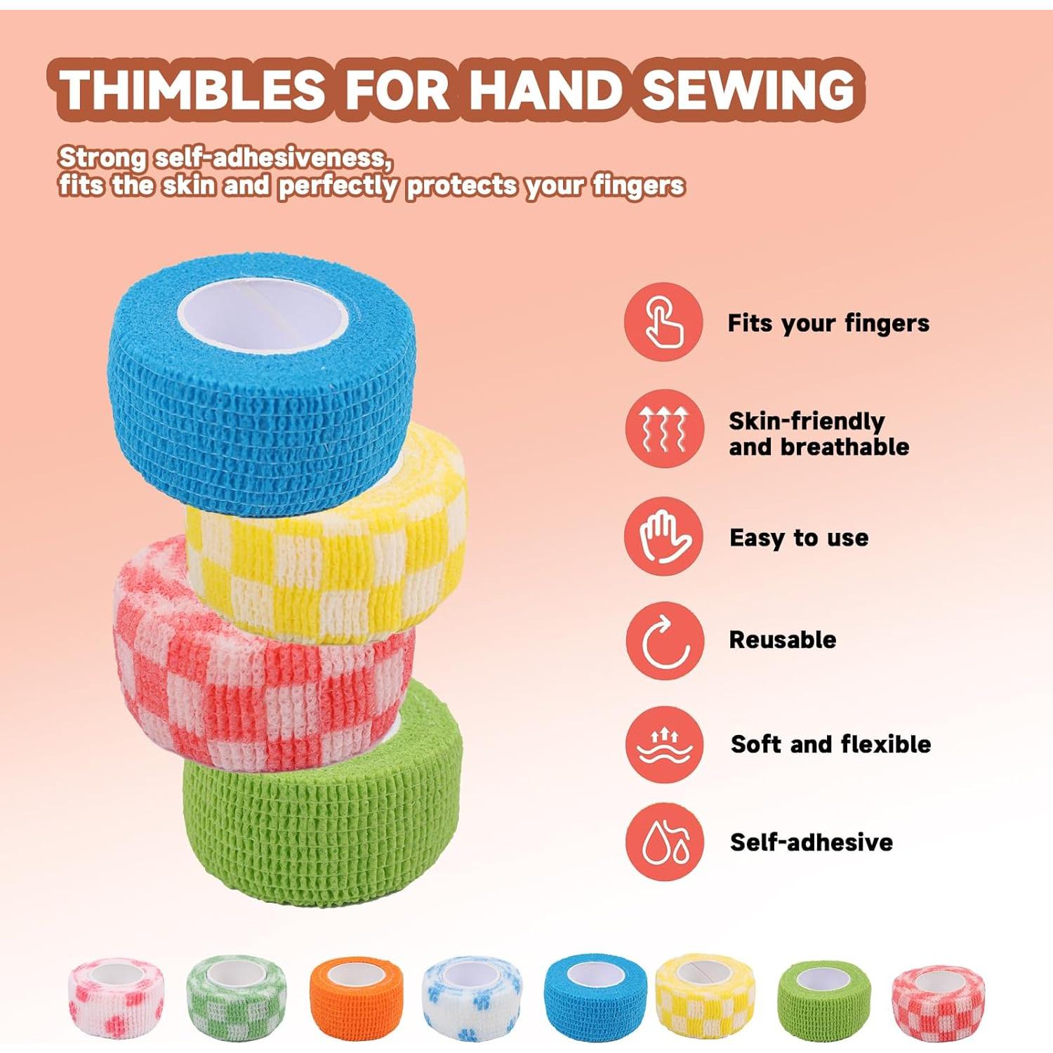 Cinta de Dedal Autoadhesiva LUOHECAM - 8 Rollos Colores