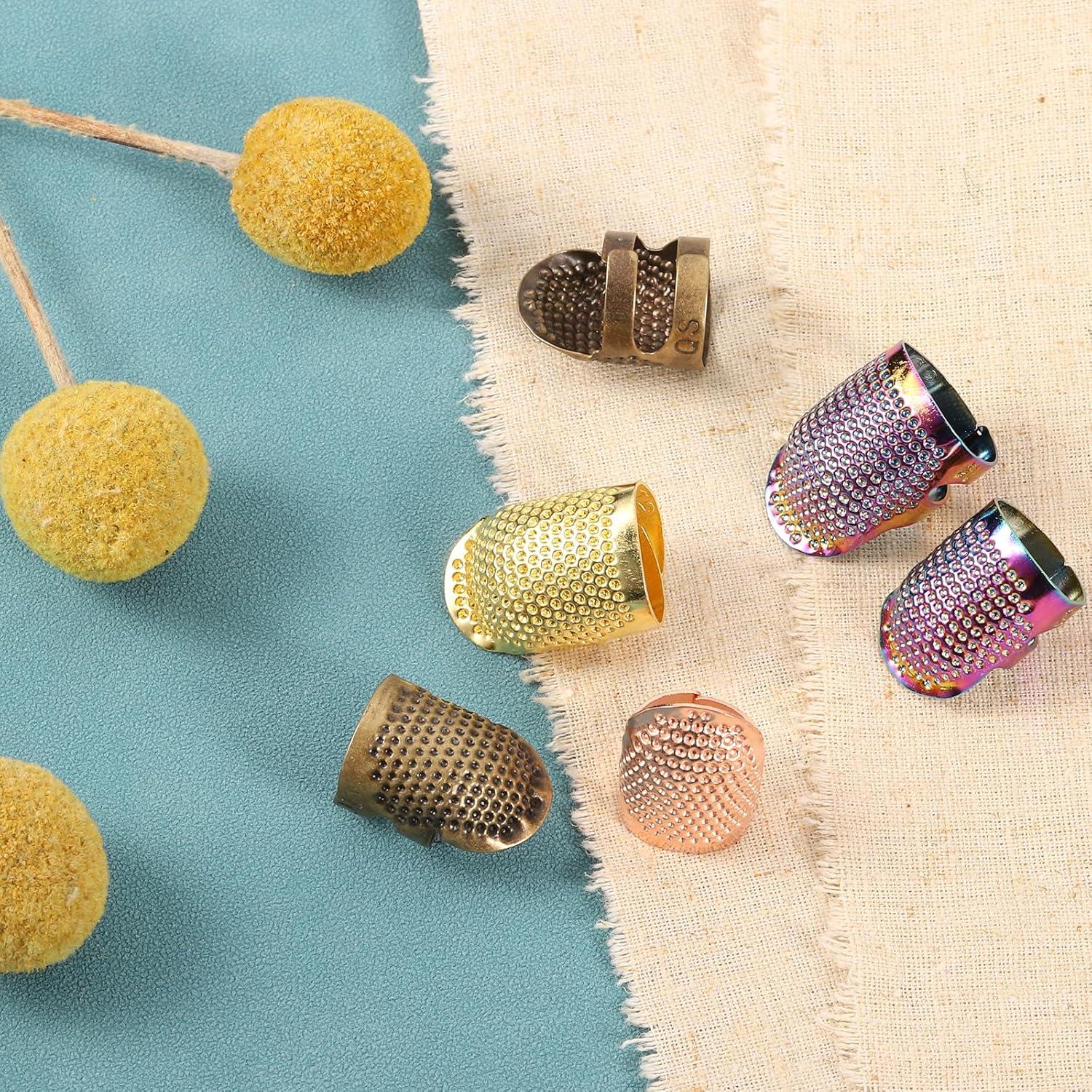 Protector de Dedos Metálico uxcell para Coser - 4 Pcs, 2 Tamaños