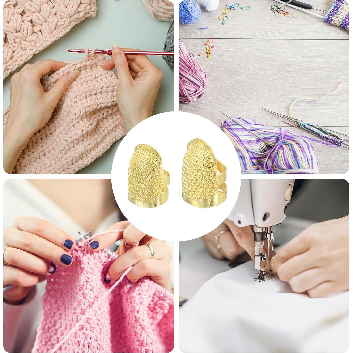 Protector de Dedos Metálico uxcell para Coser - 4 Pcs, 2 Tamaños