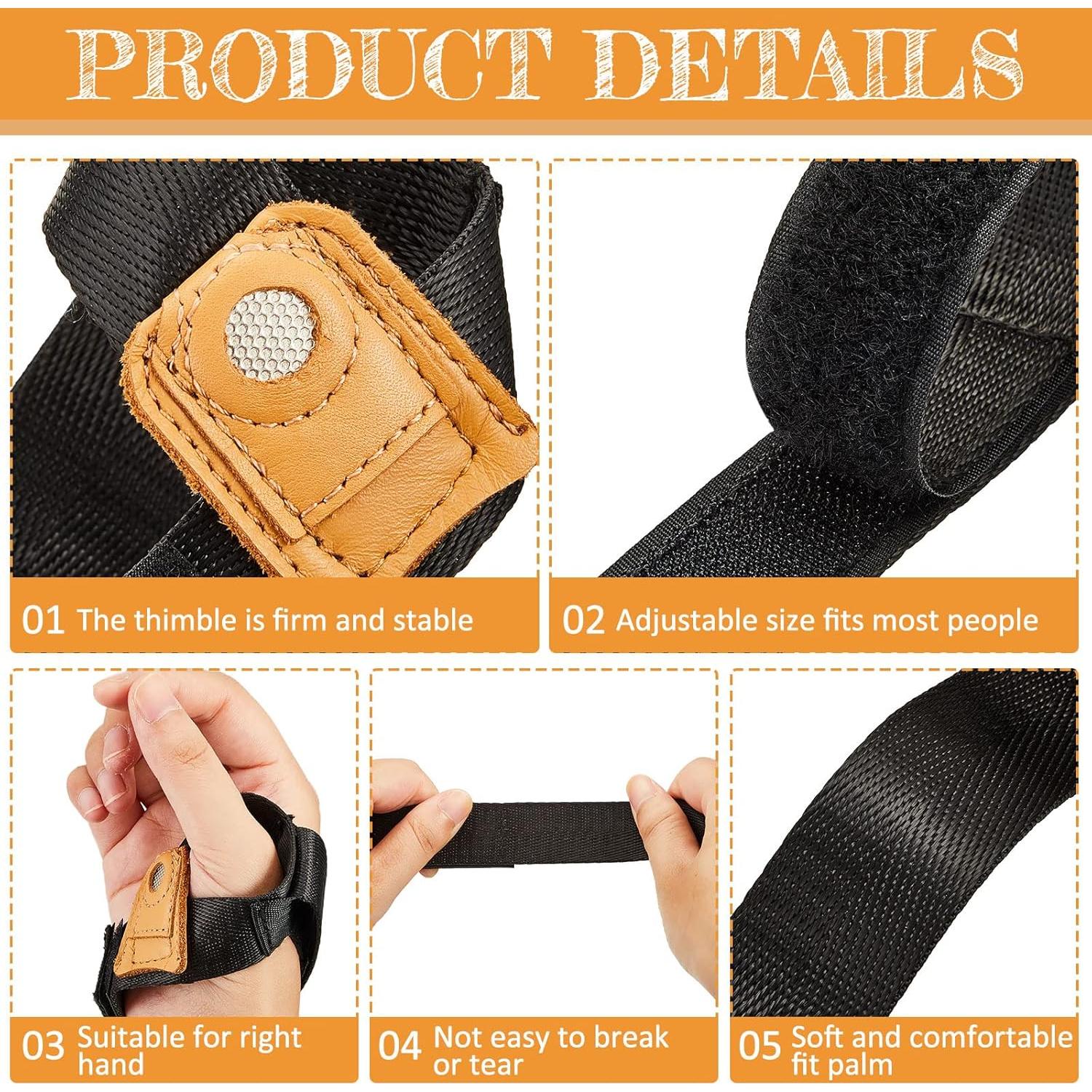 Palma de Costura Ajustable Hercicy para Diestros - Negro