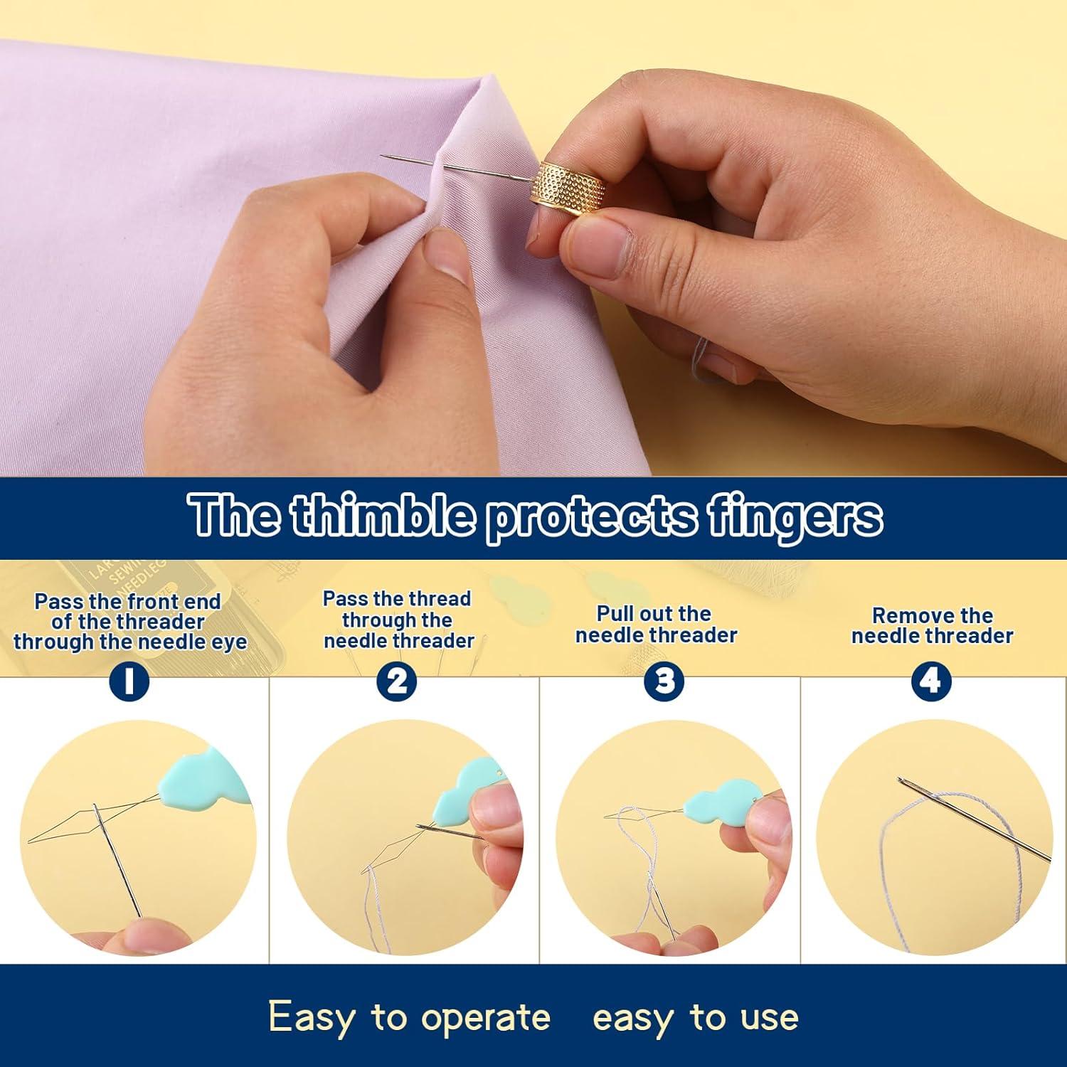 Juego de 35 Agujas de Coser JNENERY de Ojo Grande - Acero Inoxidable