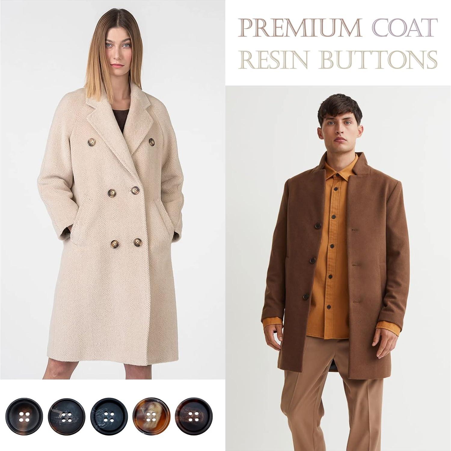 Juego de 133 Botones de Costura ZYNERY - Resina Redonda 4 Agujeros