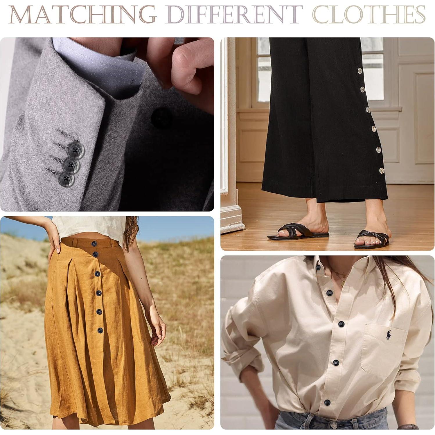 Juego de 133 Botones de Costura ZYNERY - Resina Redonda 4 Agujeros