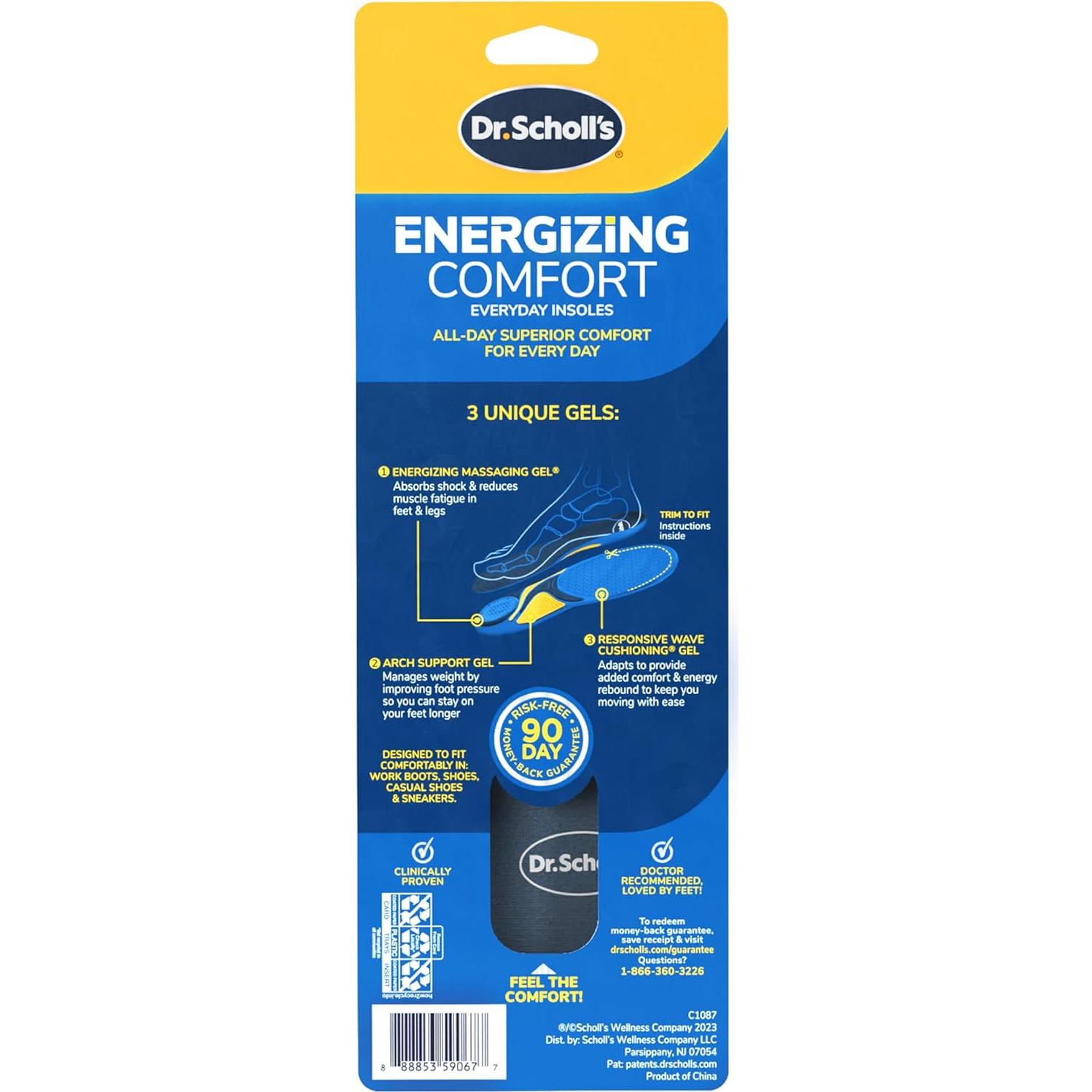 Plantillas Energizantes Dr. Scholl para Mujeres 6-10 con Gel