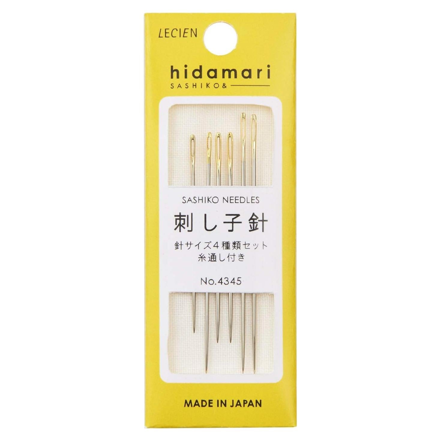Agujas Sashiko Hidamari Lecien Japón - 6 Piezas Variadas