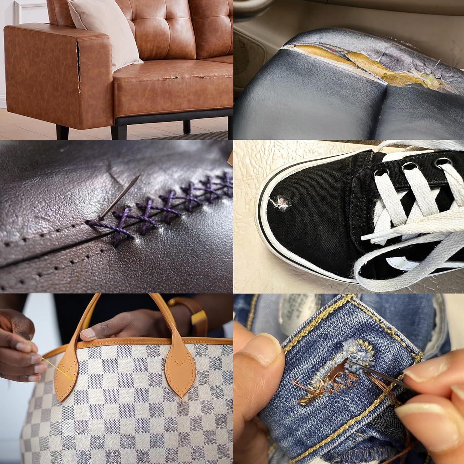 Kit de Reparación de Tapicería VONEEDL 11 Piezas Hilo y Agujas