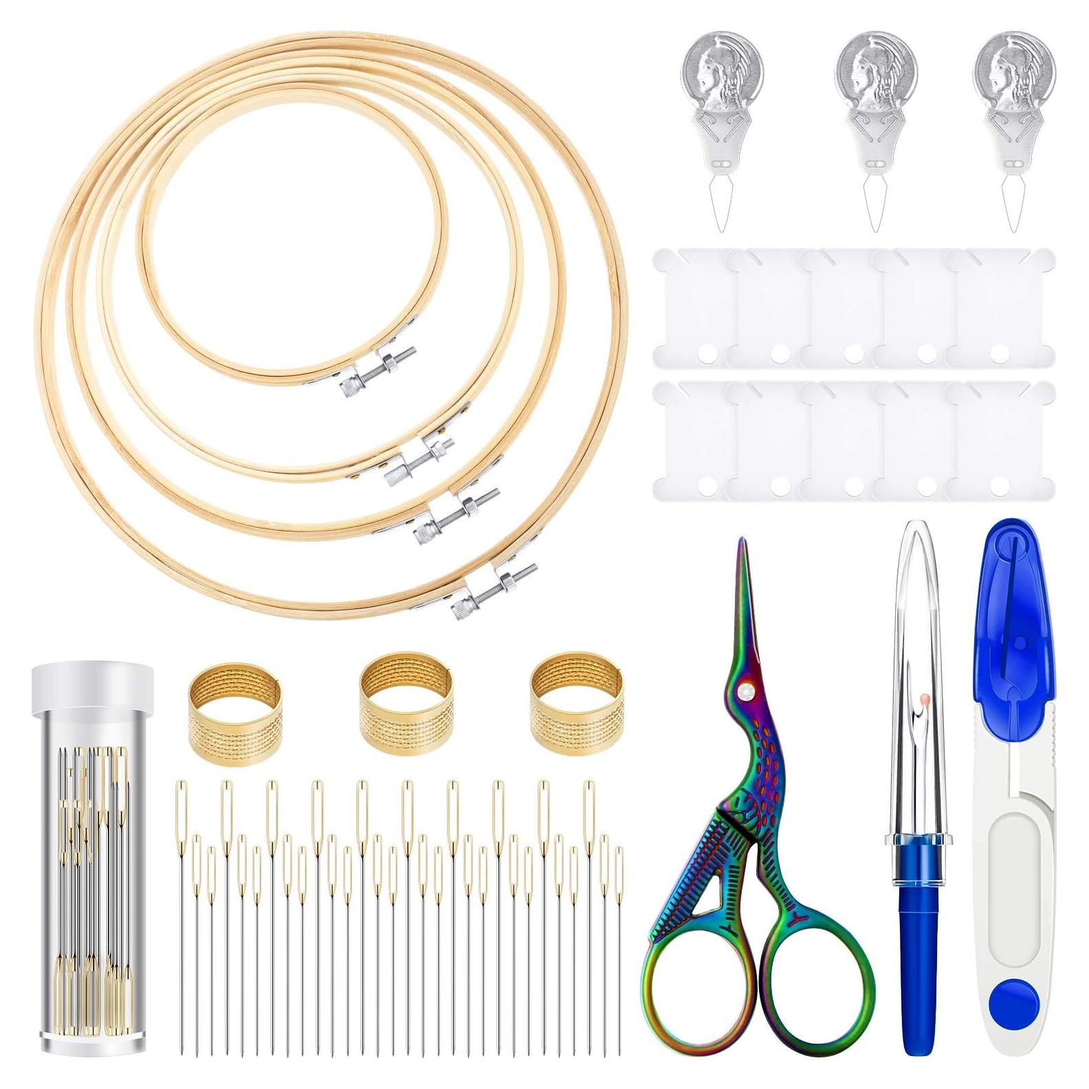 Kit de Bordado Mudder 53 Piezas con Aros y Herramientas