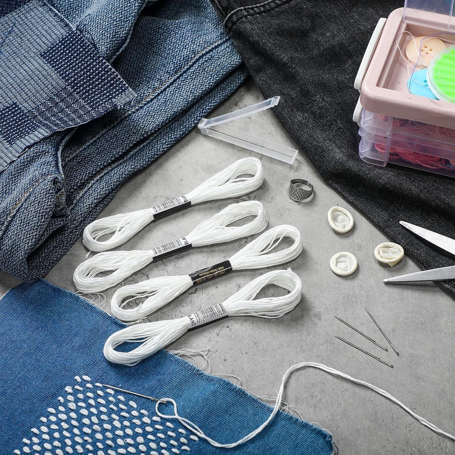 Kit de Bordado Sashiko Yousoontic 21 Piezas con Agujas y Hilos