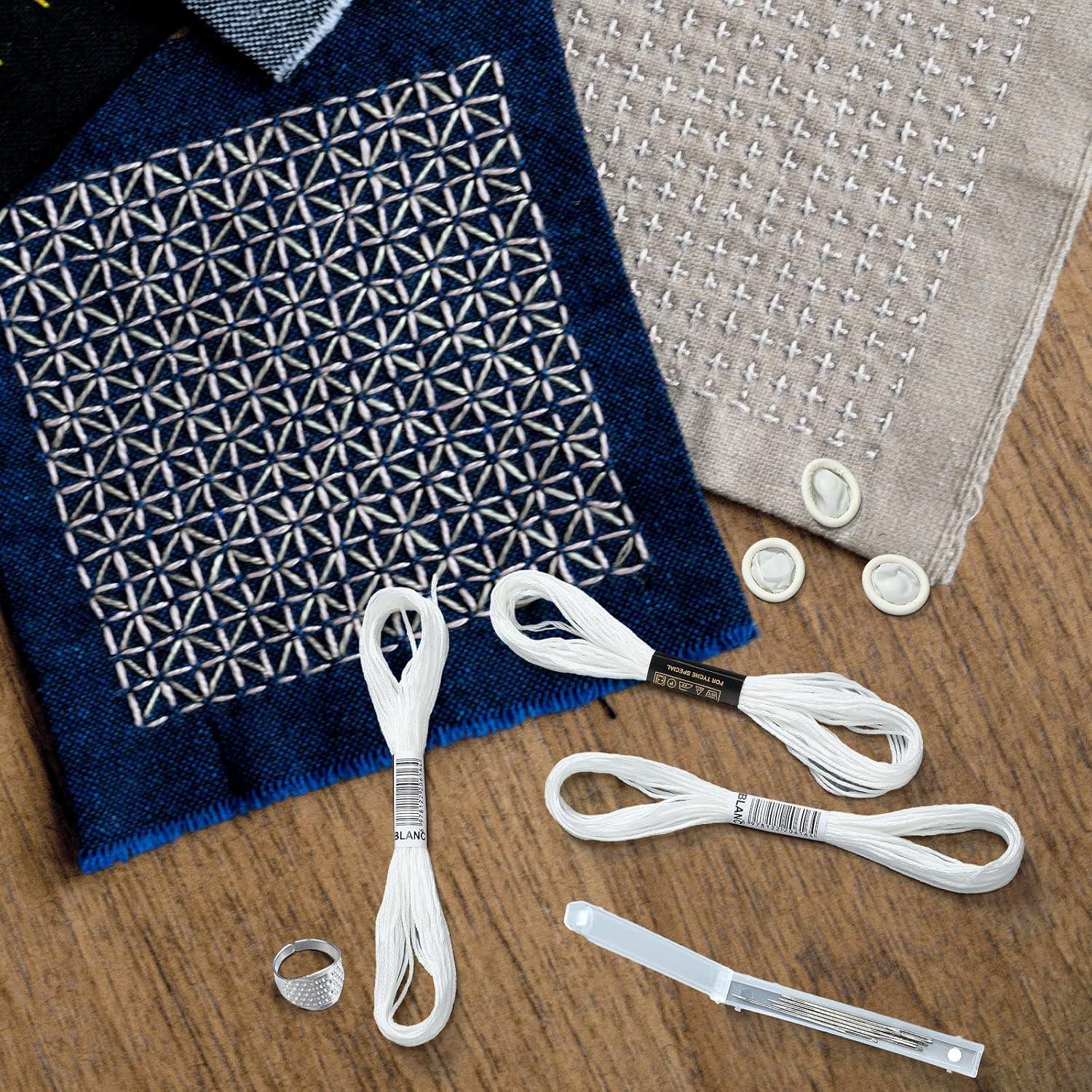 Kit de Bordado Sashiko Yousoontic 21 Piezas con Agujas y Hilos