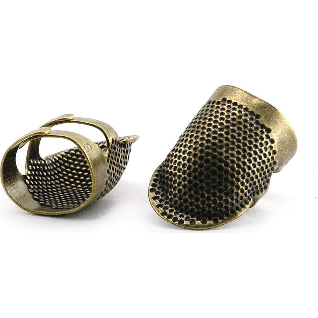 Dedales Ajustables Vintage RuiLing - 2 Pack S y M de Latón