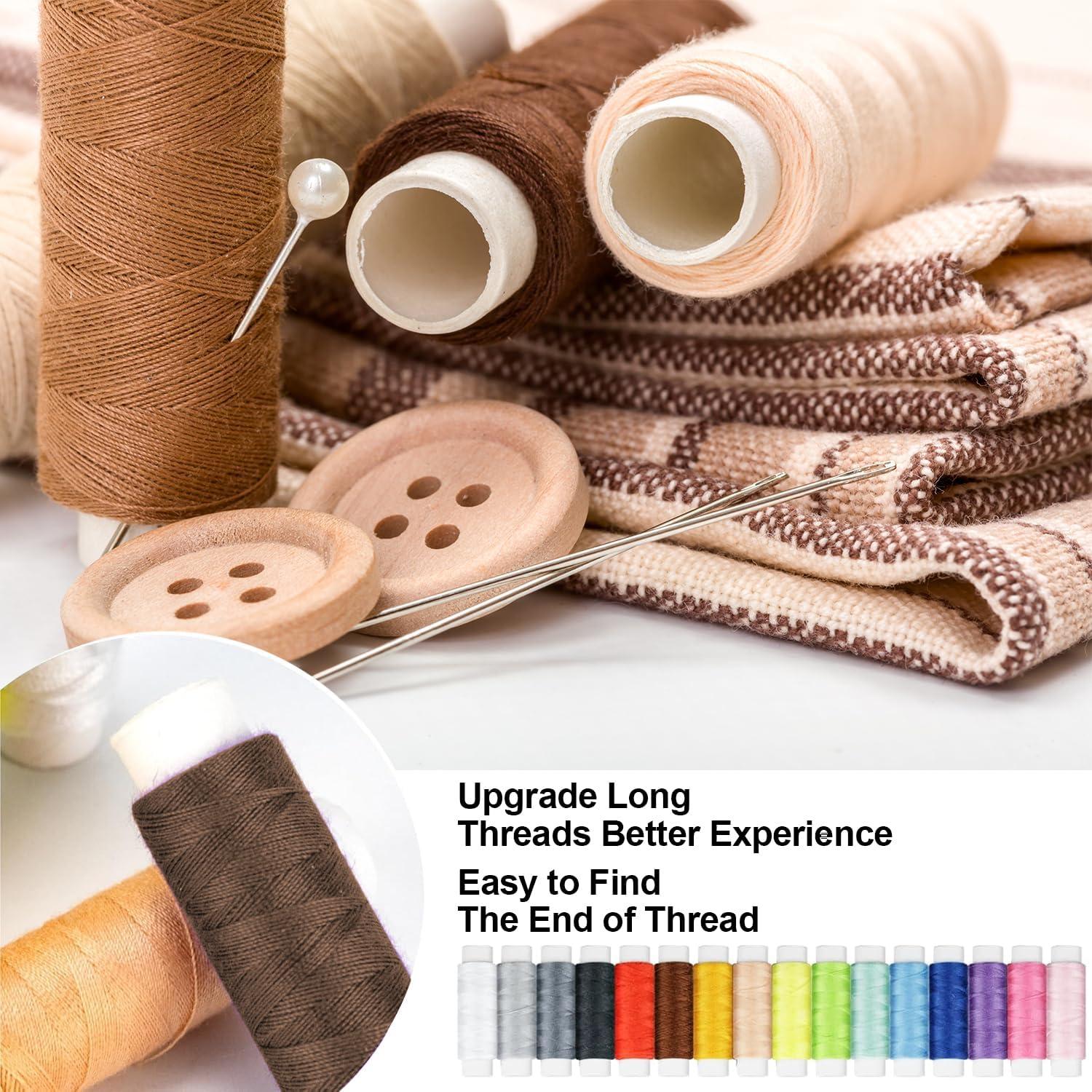 Kit de Costura MIXCOOL para Adultos y Principiantes - 30 Agujas, 14 Hilos, Tijeras, Cinta Métrica