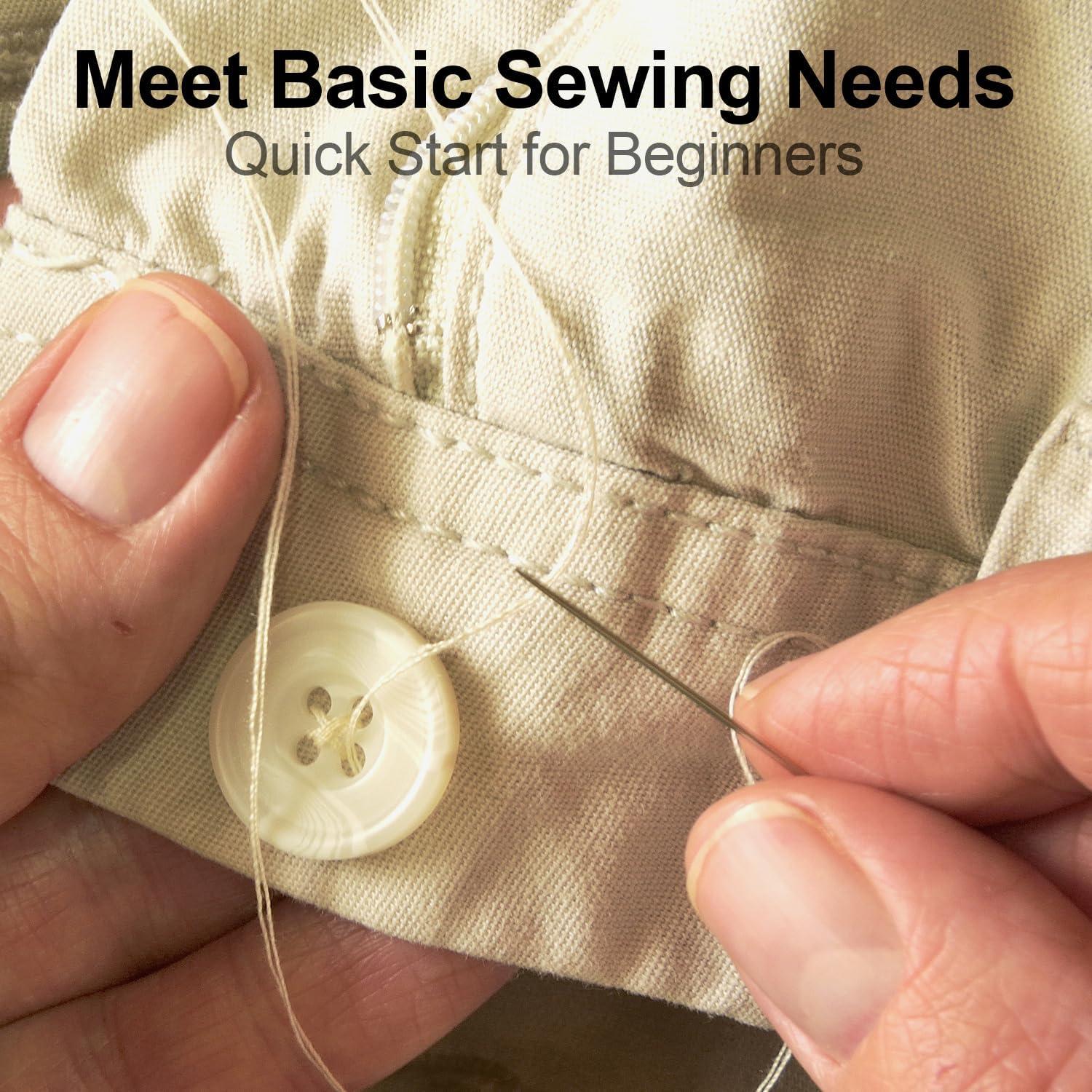 Kit de Costura MIXCOOL para Adultos y Principiantes - 30 Agujas, 14 Hilos, Tijeras, Cinta Métrica