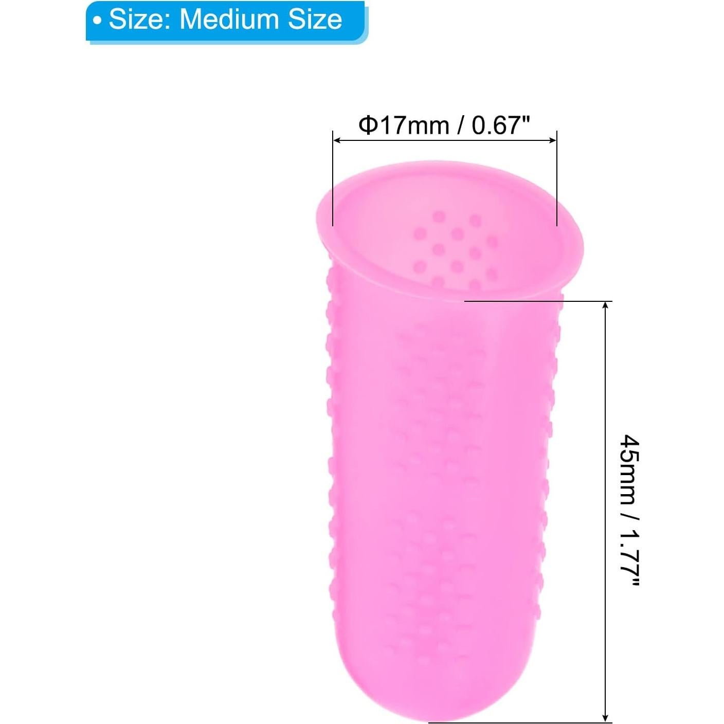 Protectores de Dedos de Silicona PATIKIL Rosa Talla Mediana - 10 Pzas