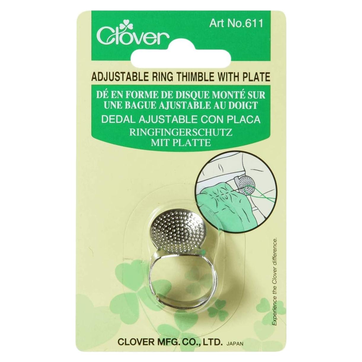 Dedal ajustable CLOVER con placa para hilvanar